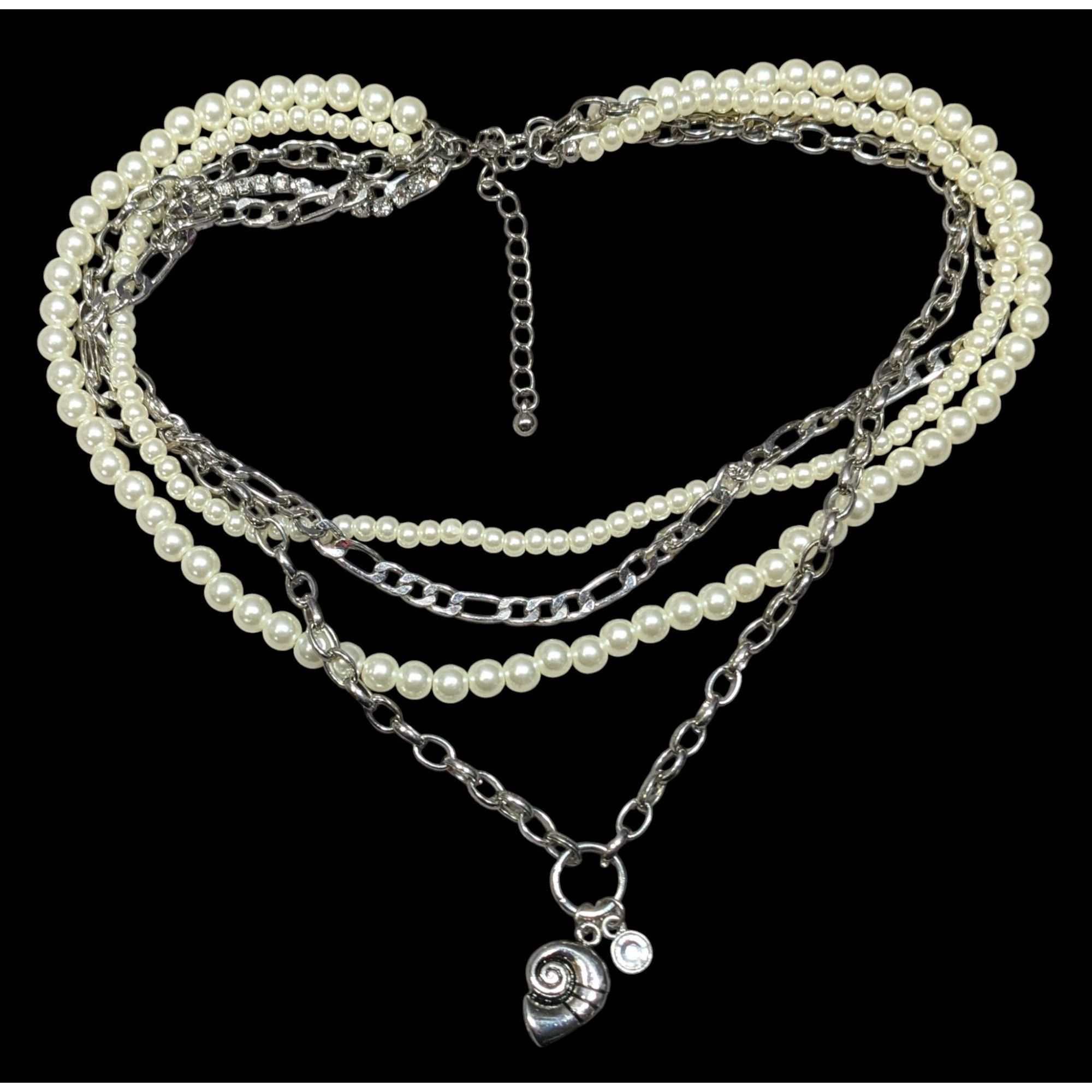 Other Mermaidcore Glam Faux Pearl And Chain Layered Pendant Neckla Size ONE SIZE - 1 Thumbnail