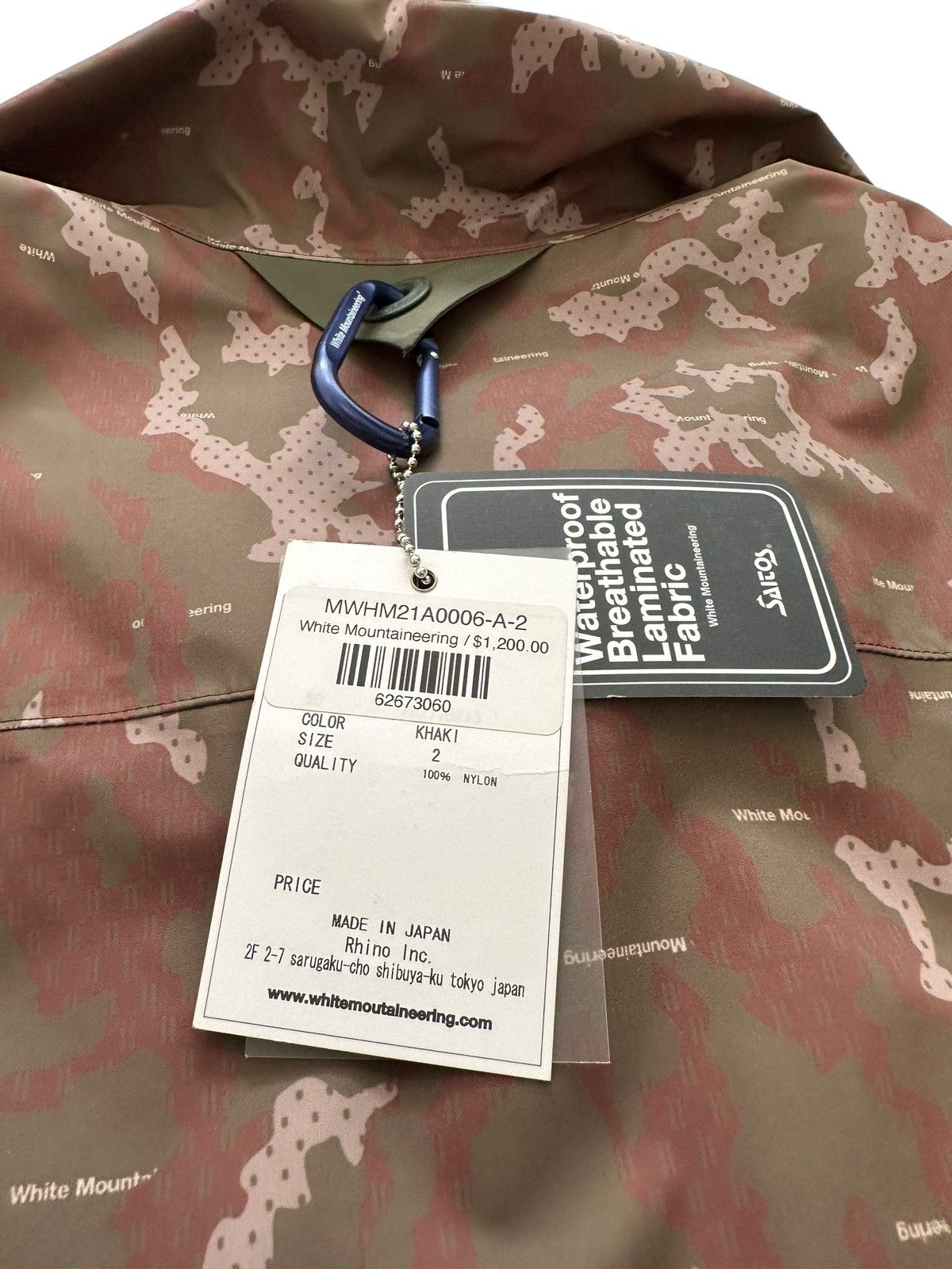 White Mountaineering $1,200 Saitos Waterproof Camo Rain Jacket Size US M / EU 48-50 / 2 - 8 Thumbnail