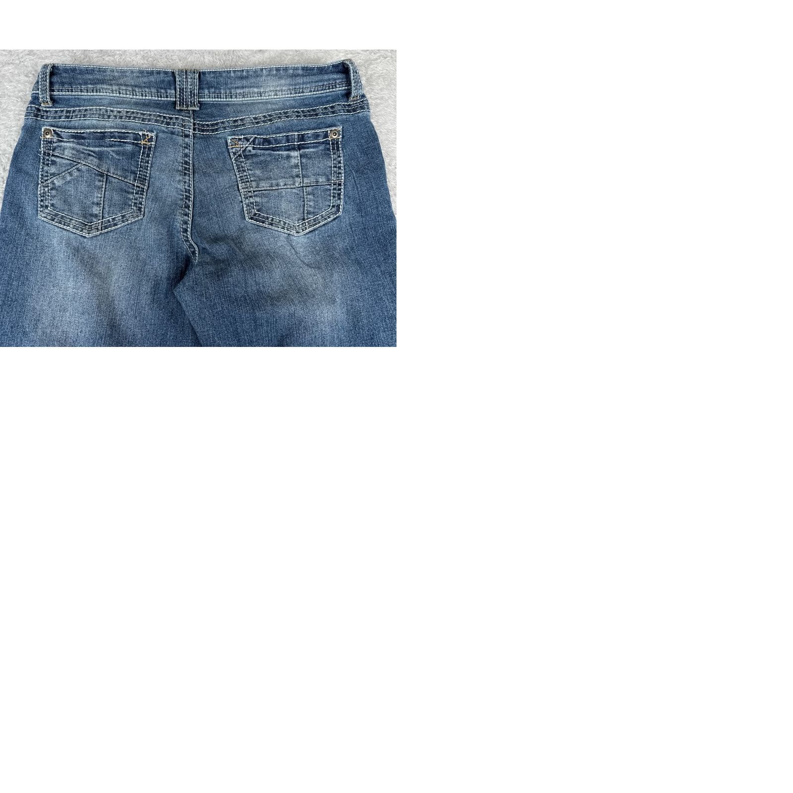 Vintage No Boundaries Jeans Juniors 7 Blue Denim Bootcut Low Rise Cotton Embellish 26x30 Womens Jeans Menus? Size 28" / US 6 / IT 42 - 10 Thumbnail