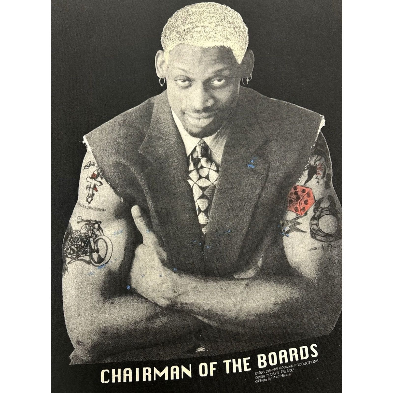 Vintage VINTAGE Dennis Rodman Shirt XL Black Chairman Of The Boards 1996 NYE Party 90s Size US XL / EU 56 / 4 - 7 Thumbnail