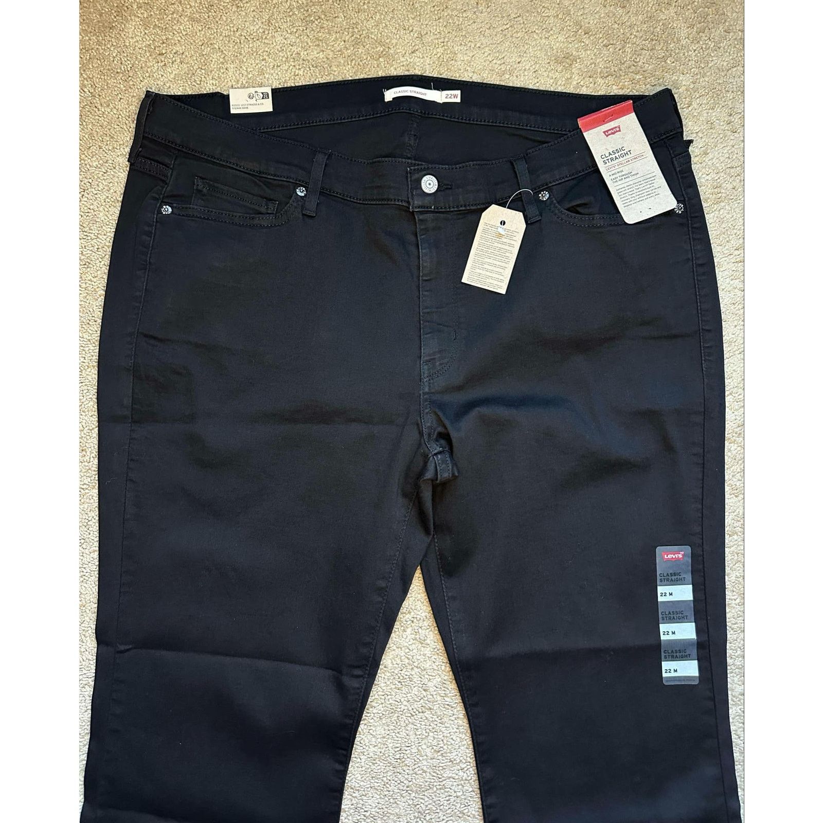 Levi's NWT Levi's Classic Straight Jeans Black Women's Size 22 Size 22" - 4 Thumbnail