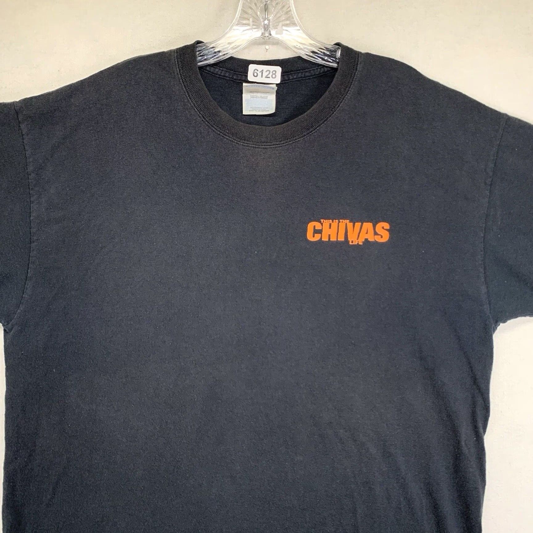 Hanes VINTAGE Hanes Chivas Regal T-Shirt XL Faded Black Graphic Print 90s y2k Mens Size US XL / EU 56 / 4 - 7 Thumbnail