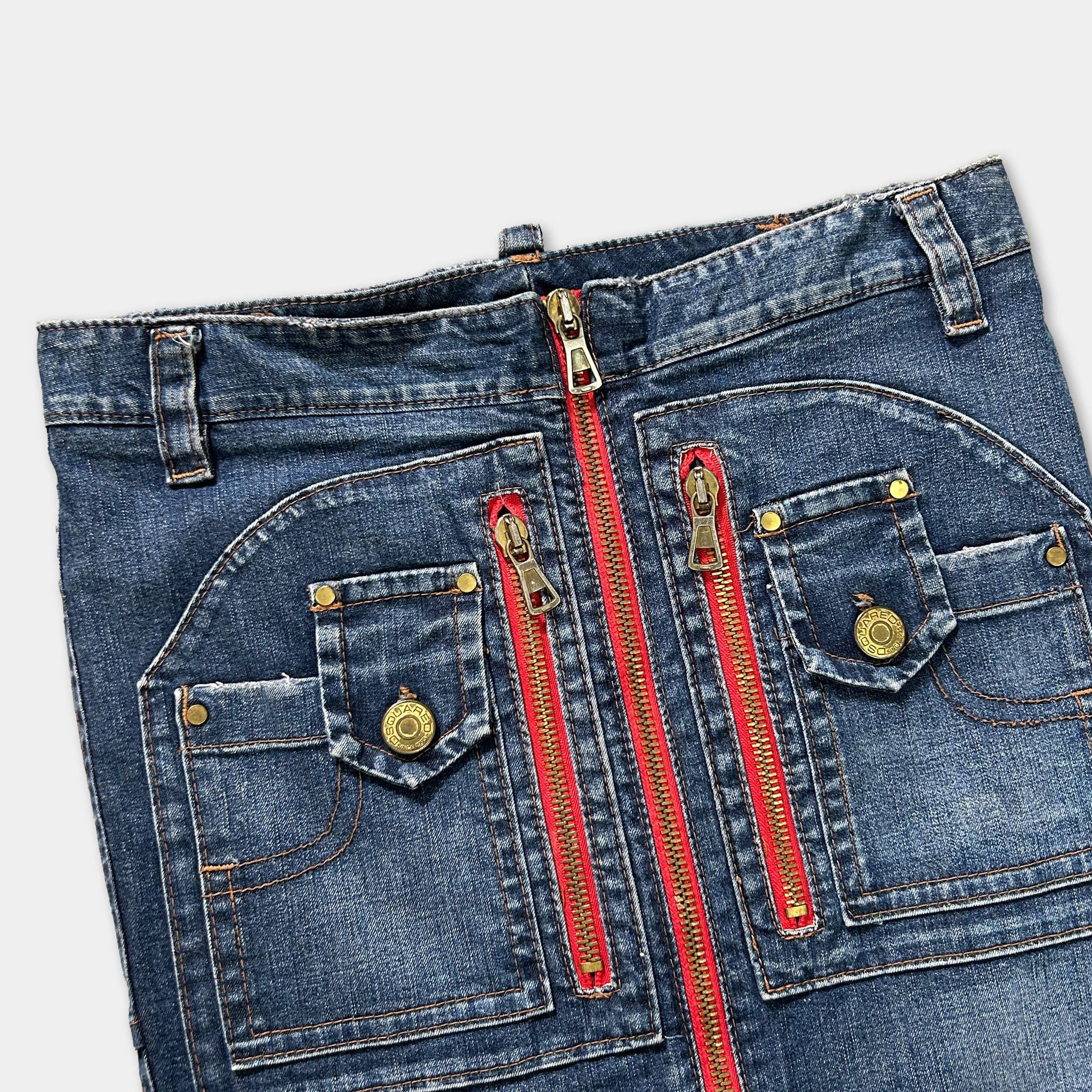 Dsquared2 Dsquared2 00's Cargo Denim Skirt Size 26" / US 2 / IT 38 - 2 Thumbnail