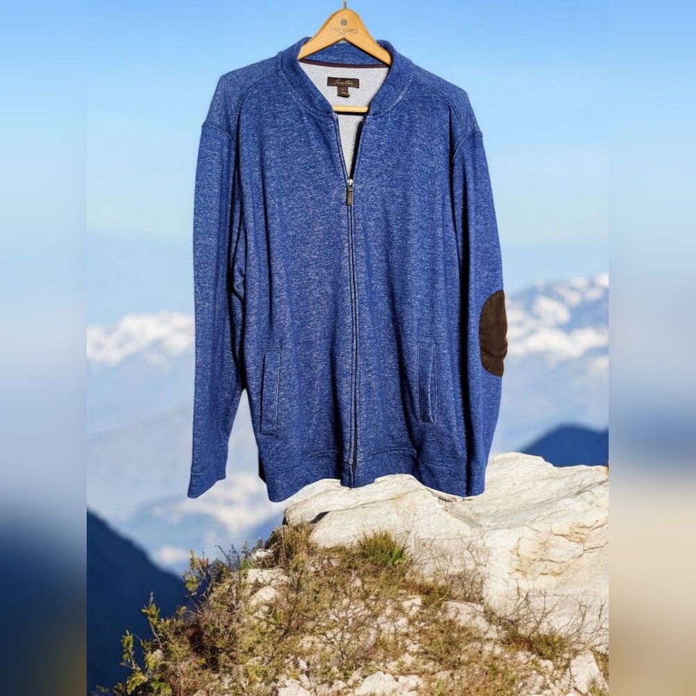 Tasso Elba Men's Blue Zip-Up Sweater XL by Tasso Elba Size US XL / EU 56 / 4 - 1 Thumbnail