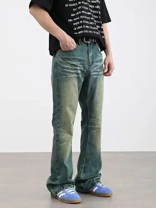 Vintage flared fade washed pants Size US 34 / EU 50 - 1 Thumbnail