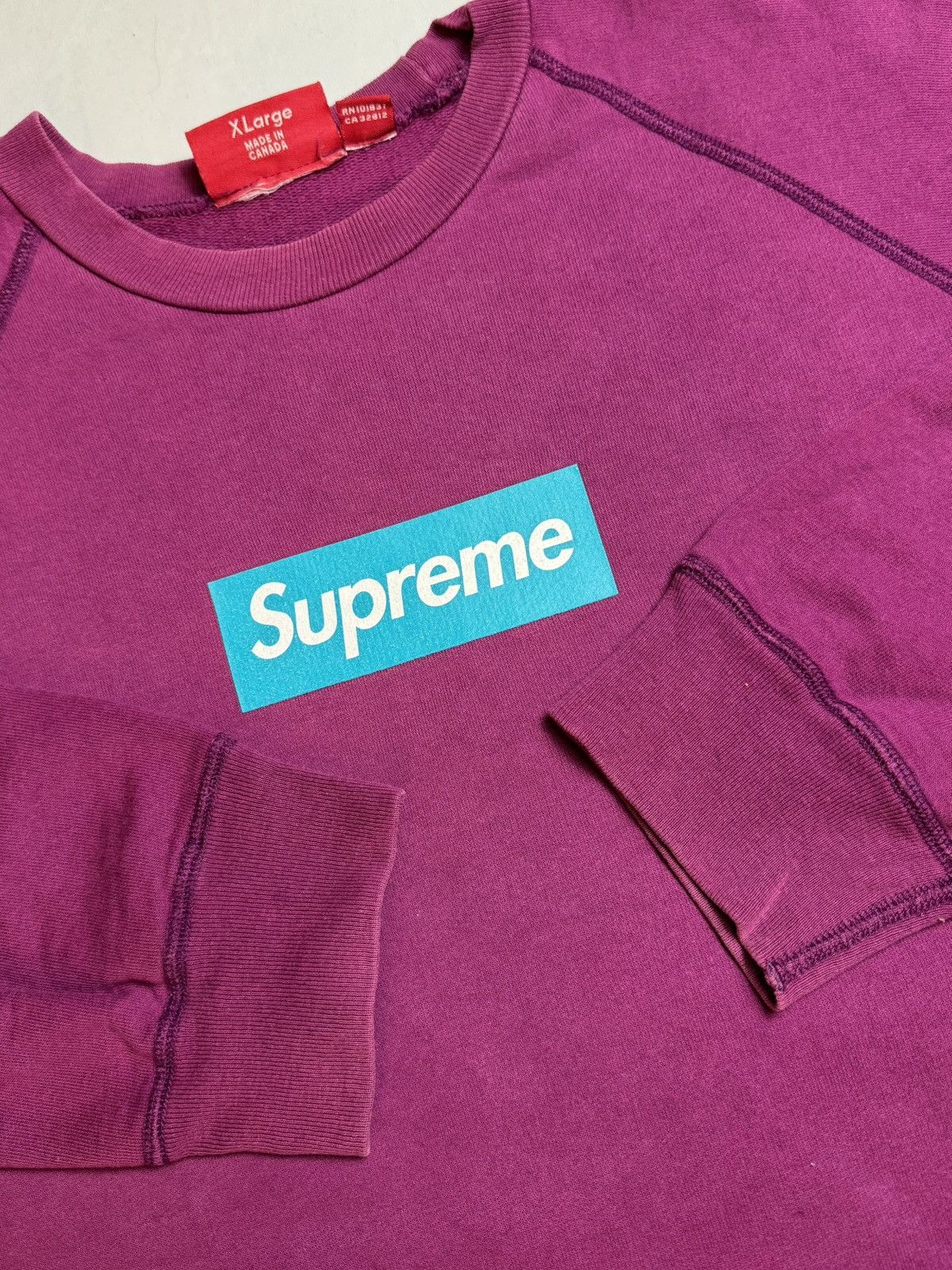 Supreme Supreme Magenta Screenprint Box Logo Crewneck 2007 Size US XL / EU 56 / 4 - 3 Thumbnail