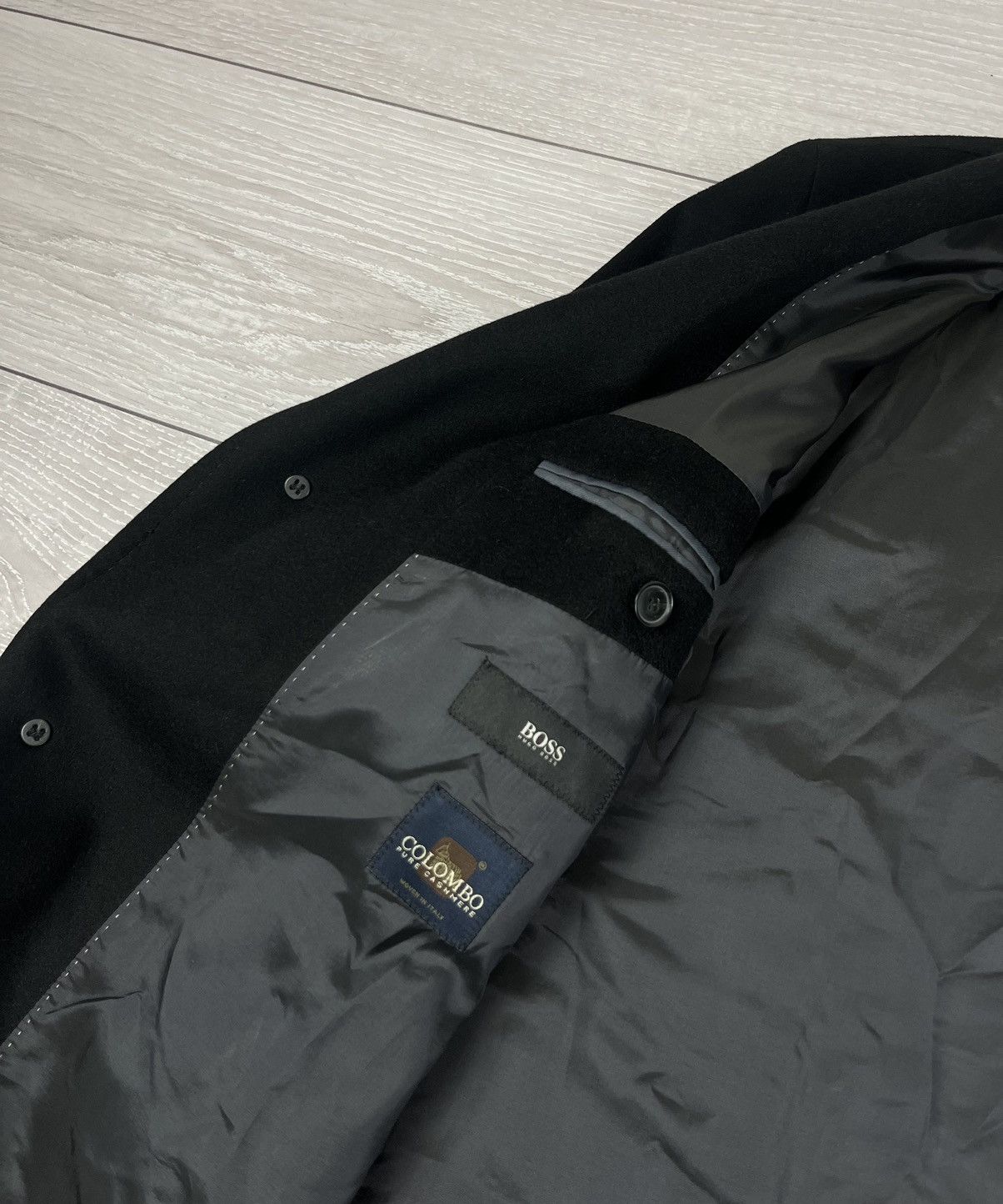 Hugo Boss Hugo Boss Morgan 100% Cashmere Three Buttons Long Black Coat Size US L / EU 52-54 / 3 - 12 Thumbnail