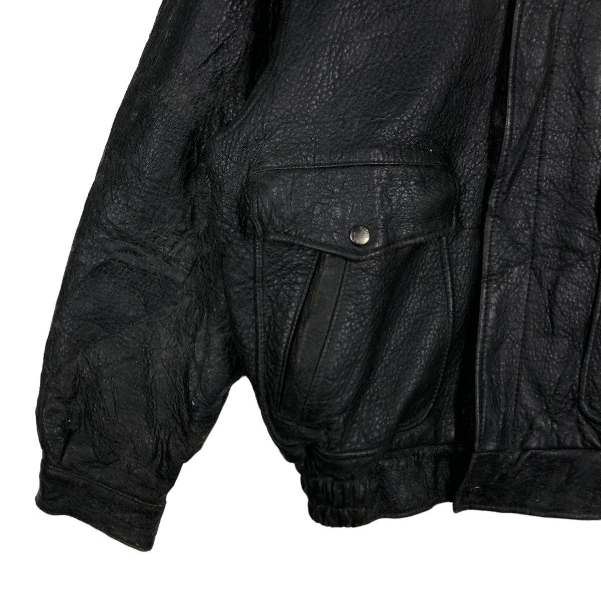 Japanese Brand RICH BLACK - VINTAGE BIKER LEATHER JACKET POLO CLUB BIGLOGO Size US M / EU 48-50 / 2 - 8 Thumbnail
