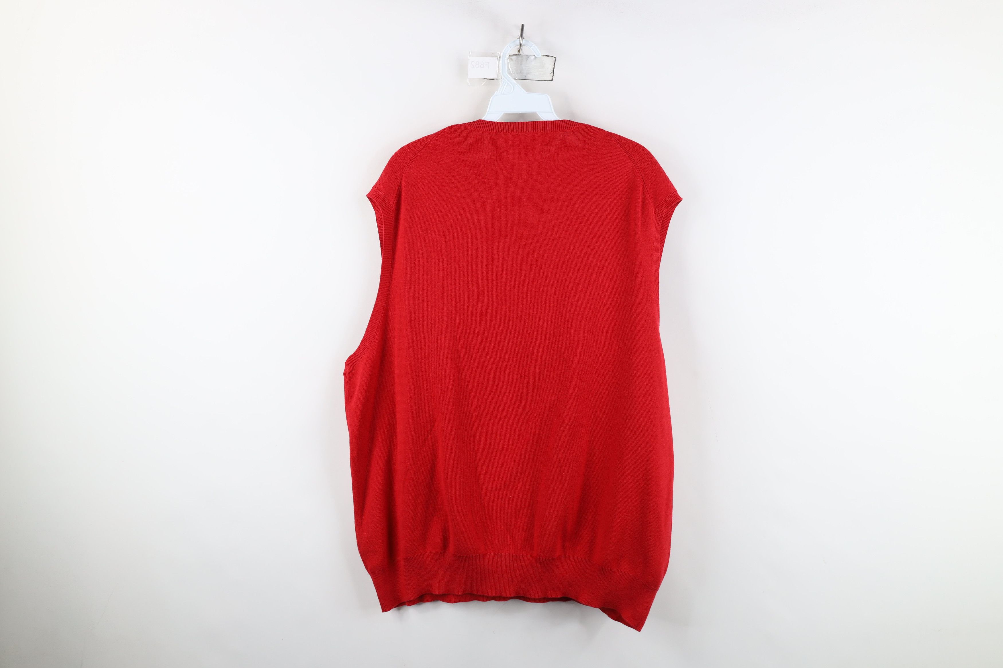 Ralph Lauren Vintage 90s Ralph Lauren Cotton Knit V-Neck Sweater Vest Red Size US XXL / EU 58 / 5 - 12 Thumbnail