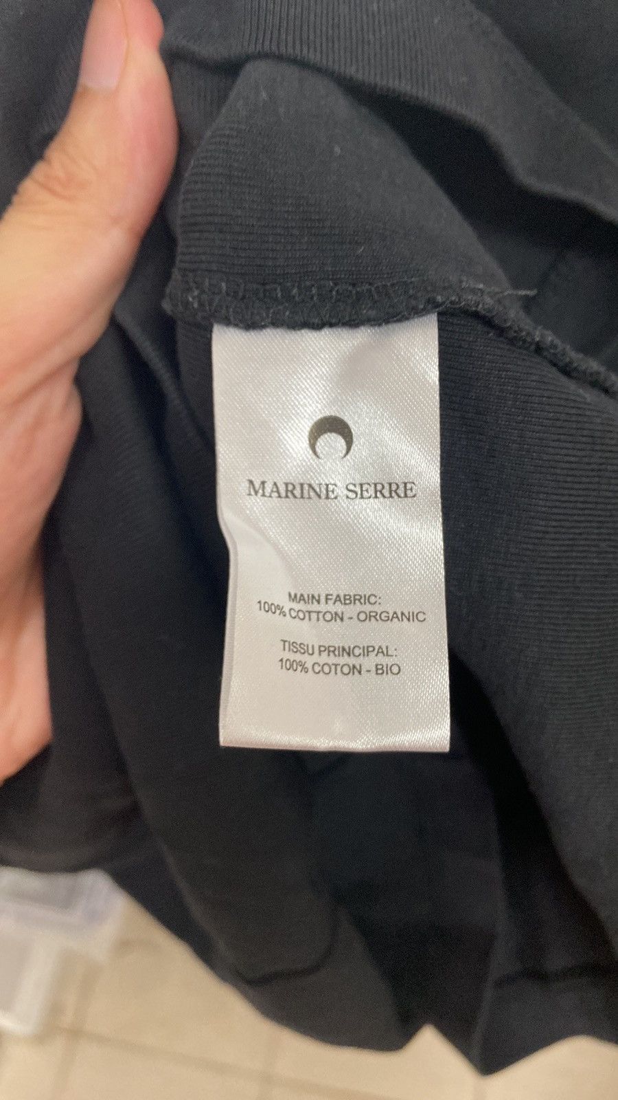 Marine Serre Marine Serre Black Short Sleeve Tee w/ Embroidered Moon Logo Size M / US 6-8 / IT 42-44 - 6 Thumbnail