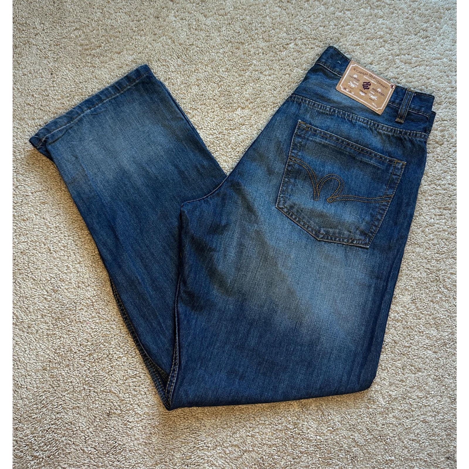 Other Rockwear Denim Company Straight Jeans Blue Men's W38 L32 Size US 38 / EU 54 - 1 Thumbnail