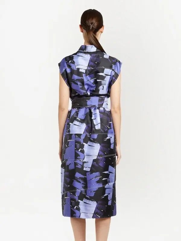 Salvatore Ferragamo o1y0326 Midi Dress in Multicolor Size S / US 4 / IT 40 - 3 Thumbnail