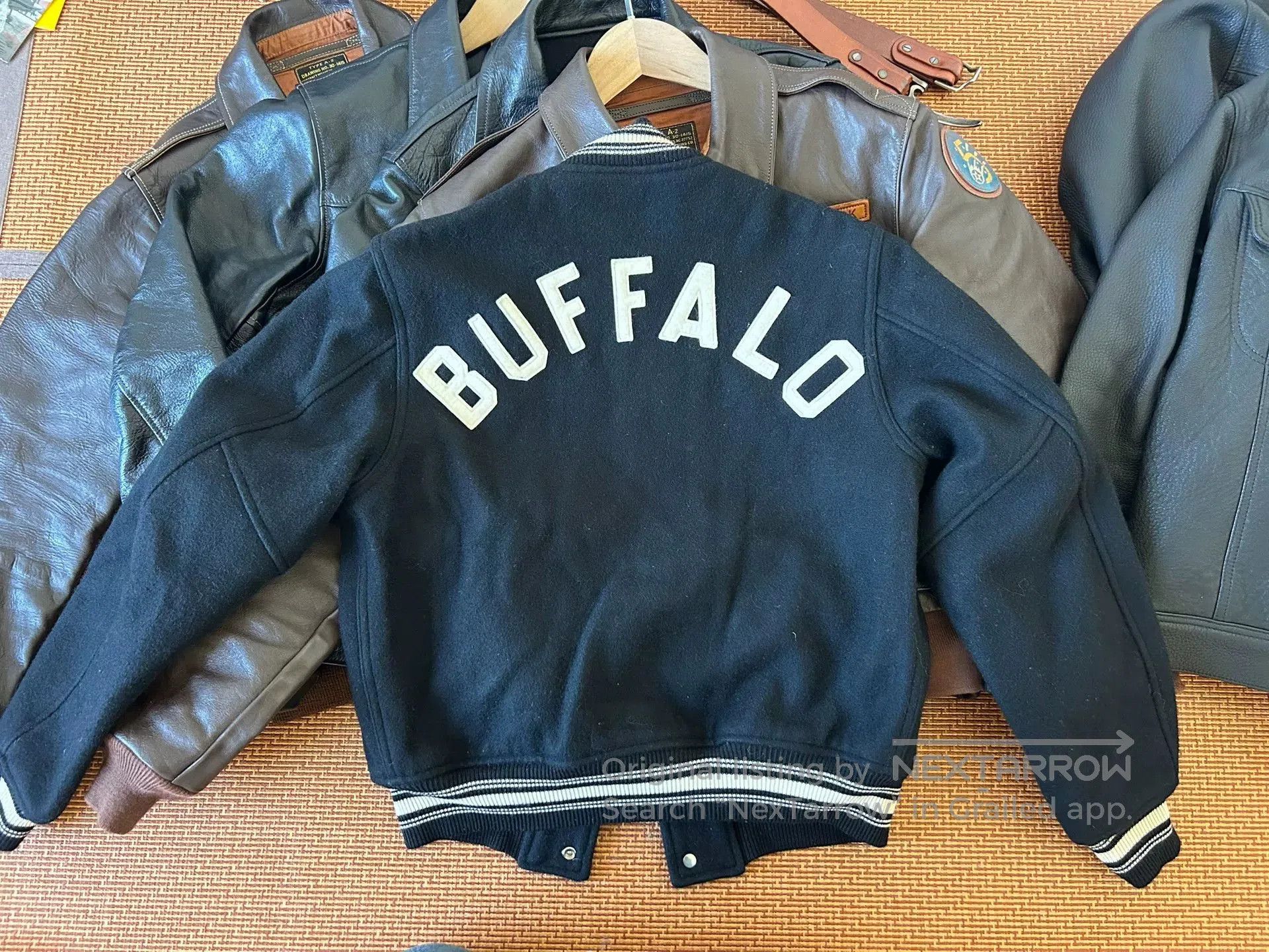 The Real McCoy's stylish black varsity jacket with logo. Size US M / EU 48-50 / 2 - 2 Thumbnail