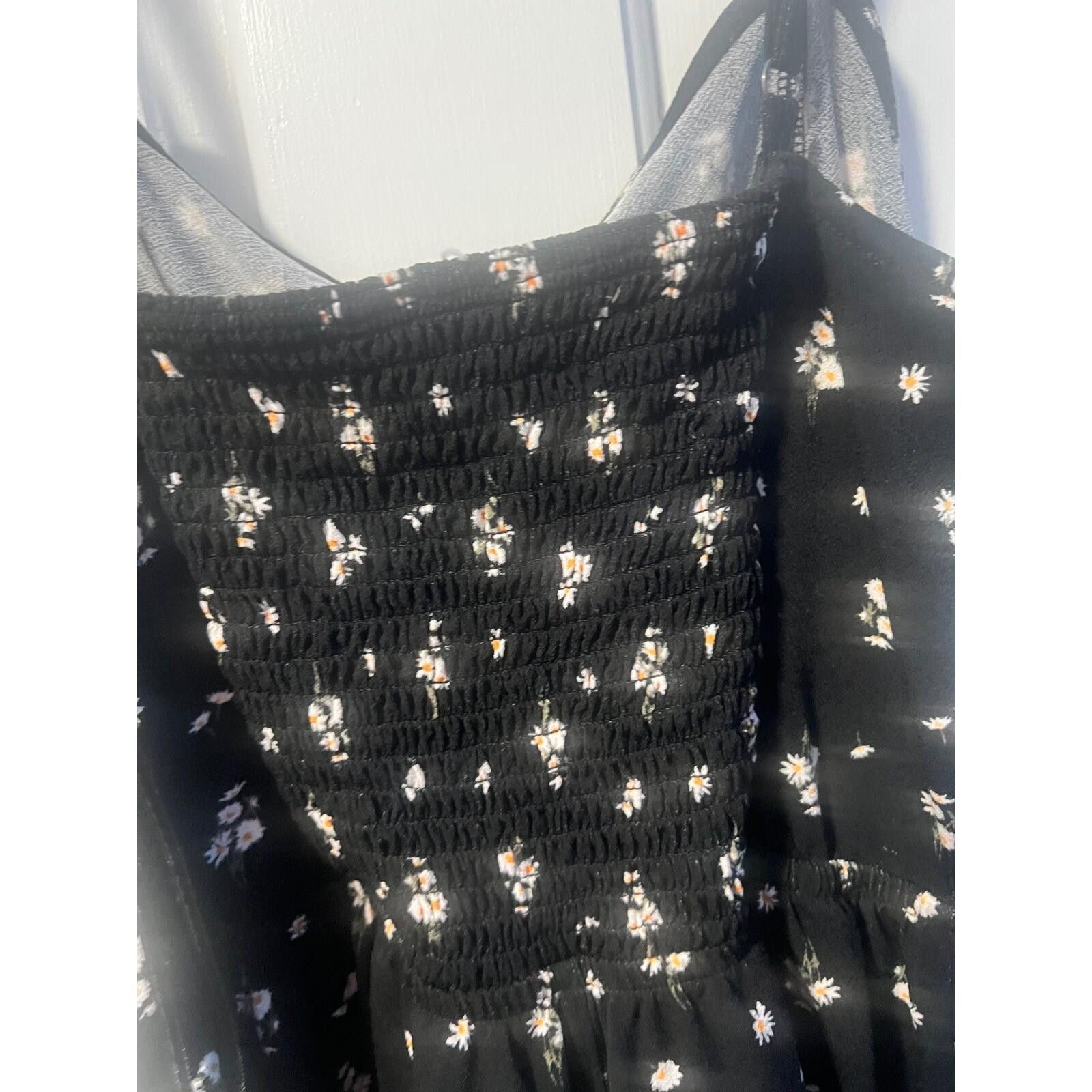 Aeropostale Aeropostale Romper Womens Medium Black Floral Daisy Boho Size 32" / US 10 / IT 46 - 5 Thumbnail