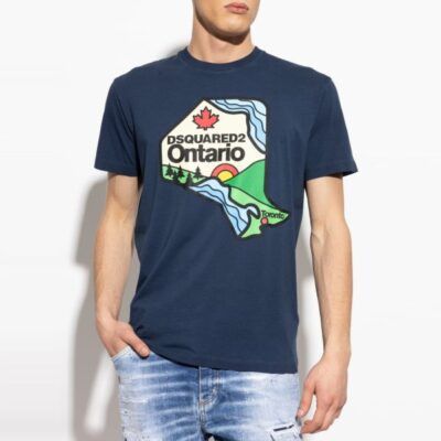 Dsquared2 o1mle0126 Map T-Shirt in Navy Blue Size US S / EU 44-46 / 1 - 2 Thumbnail