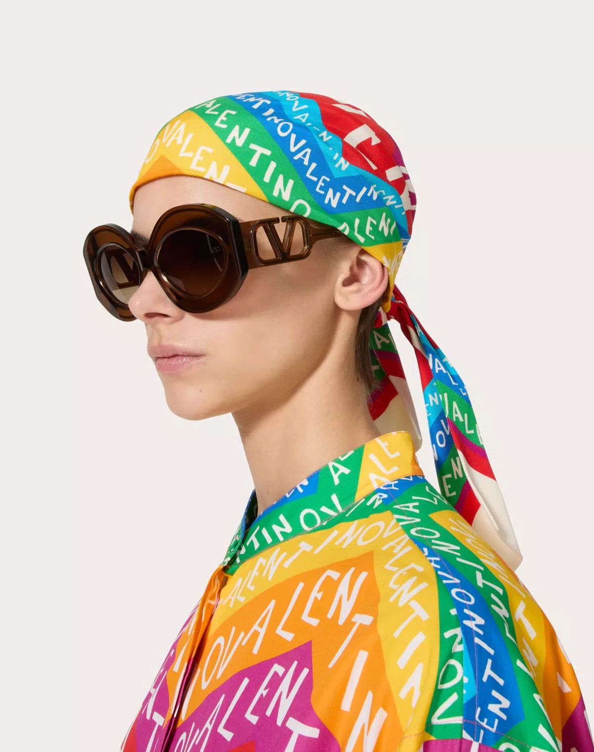 Valentino oc11z0725 Size:OS/Headband In Cotton And Silk in Multicolor Size ONE SIZE - 5 Thumbnail
