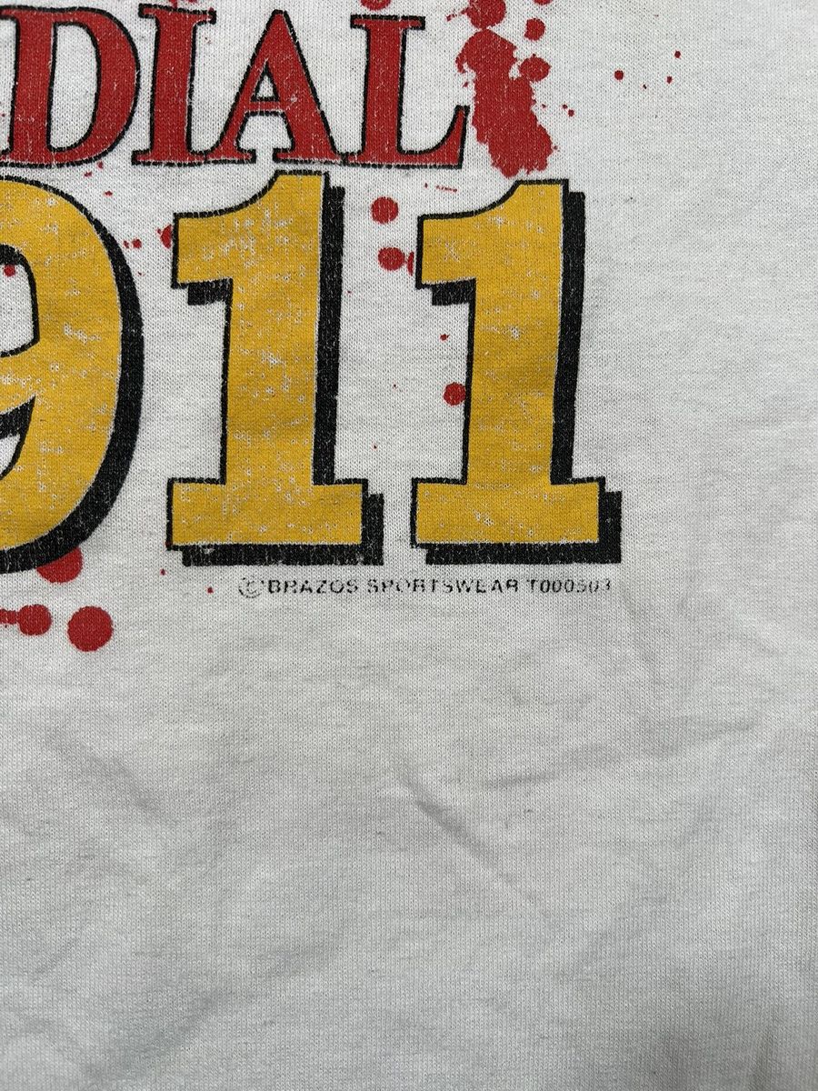 Vintage Vintage 90s I Don’t Dial 911 Gun Tee Size US L / EU 52-54 / 3 - 3 Thumbnail