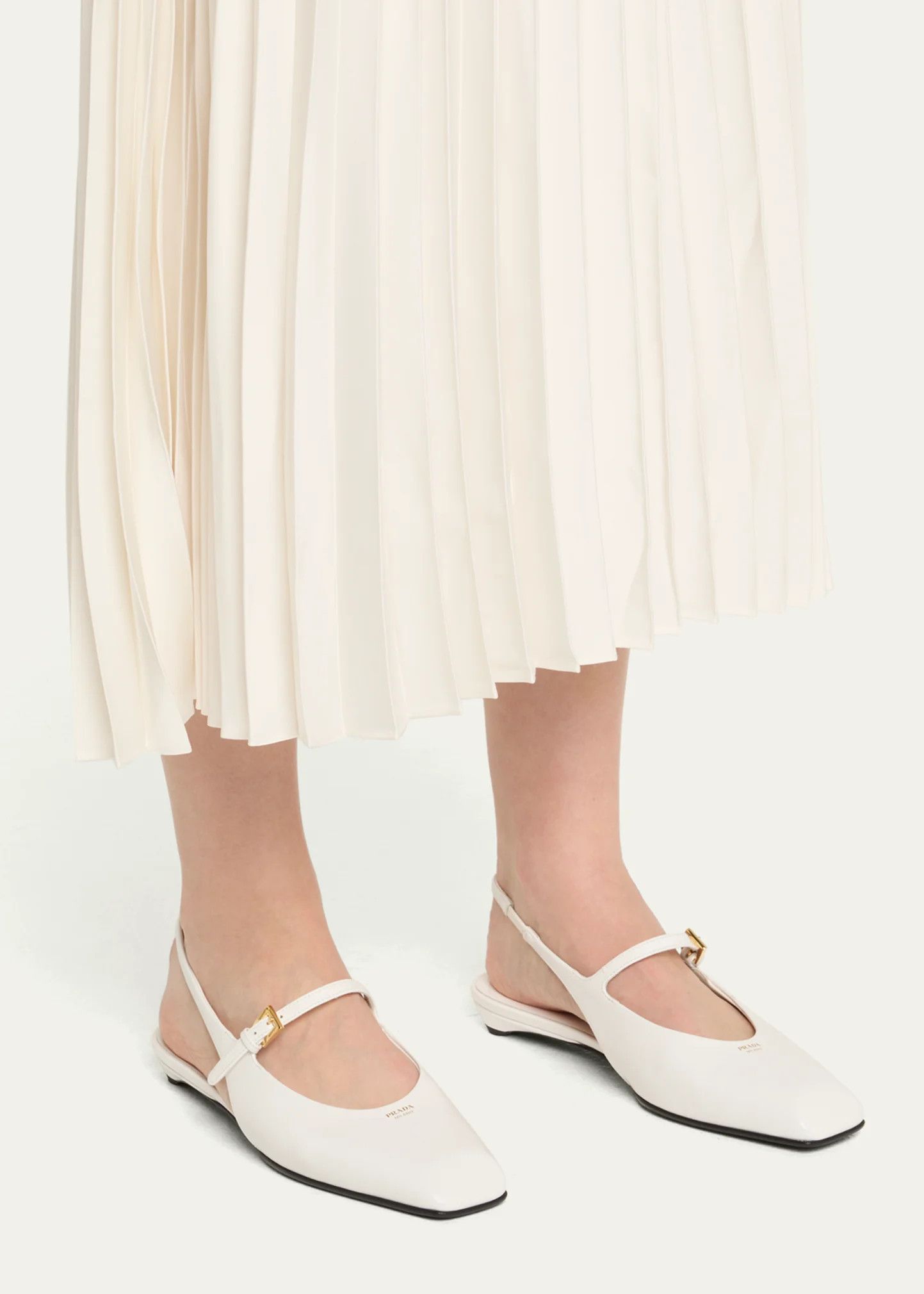 Prada Prada Leather Mary Jane Slingback Ballerina Ballet Flat 40 Size US 10 / IT 40 - 3 Thumbnail