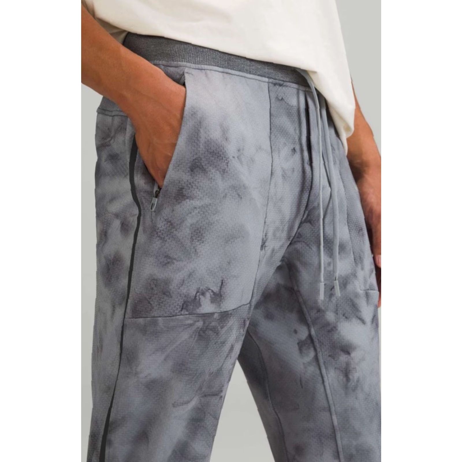 Lululemon Lululemon Textured Tech Pants M Mens Gray Camouflage Jogger Slim Size Medium Tapered Drawstring Activewear Size US 31 - 2 Thumbnail