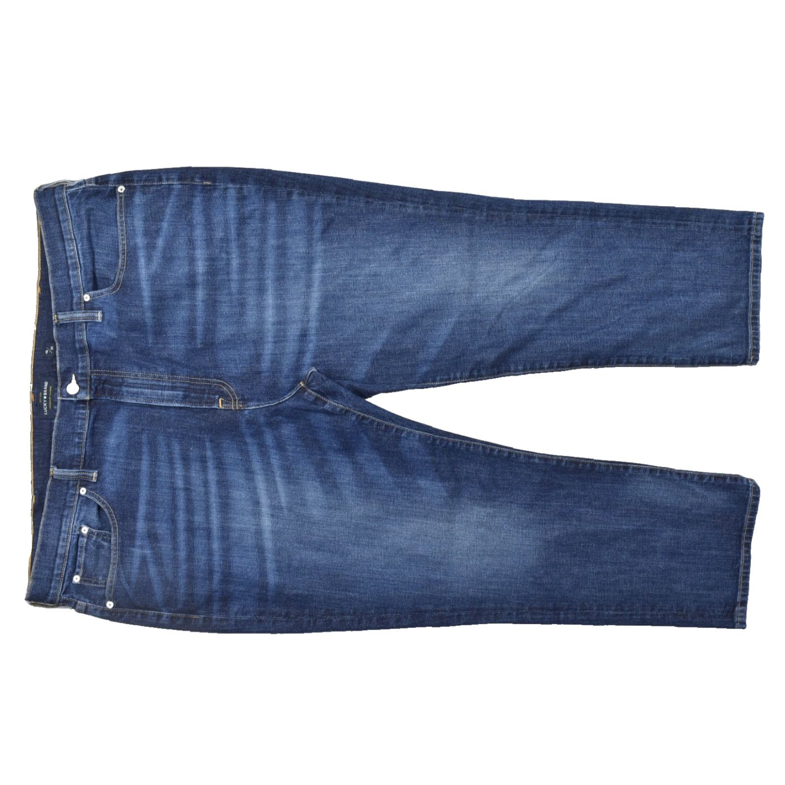 Lucky Brand Lucky Brand 410 Athletic Fit Jeans Men 48x30 Dark Wash Stretch Denim Straight 5-Pocket Regular Inseam 30 Color Blue Mens Size US 32 / EU 48 - 2 Thumbnail
