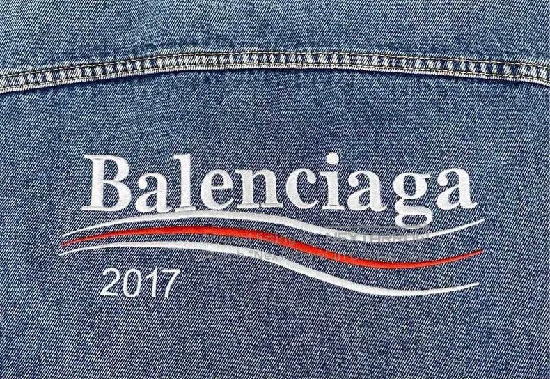 Other Balenciaga Washed Blue Collar Distressed Back Embroidered Size US M / EU 48-50 / 2 - 6 Thumbnail