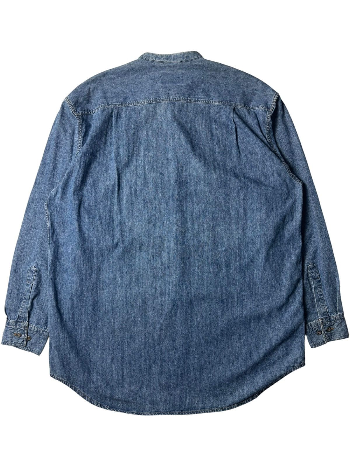 Armani 1990s Armani Jeans Collarless Denim Shirt Size US XL / EU 56 / 4 - 7 Thumbnail