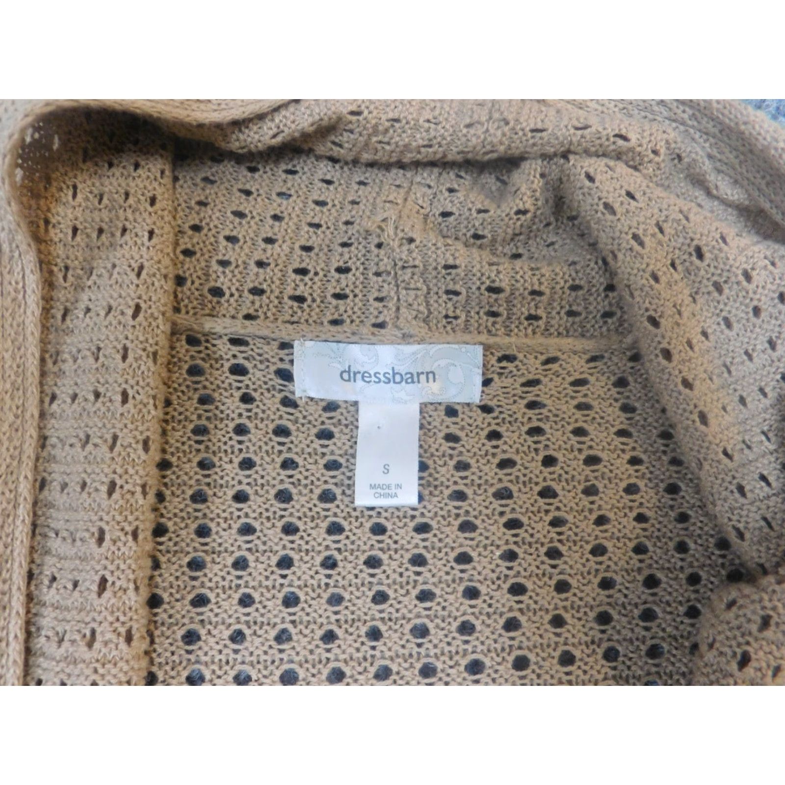 Vintage Dressbarn Womens Sweater Cardigan Small Beige Round Neck Long Sleeve Cotton Acrylic Embroidered Knits Regular All Seasons Womens Style Cardigan Size S / US 4 / IT 40 - 4 Thumbnail