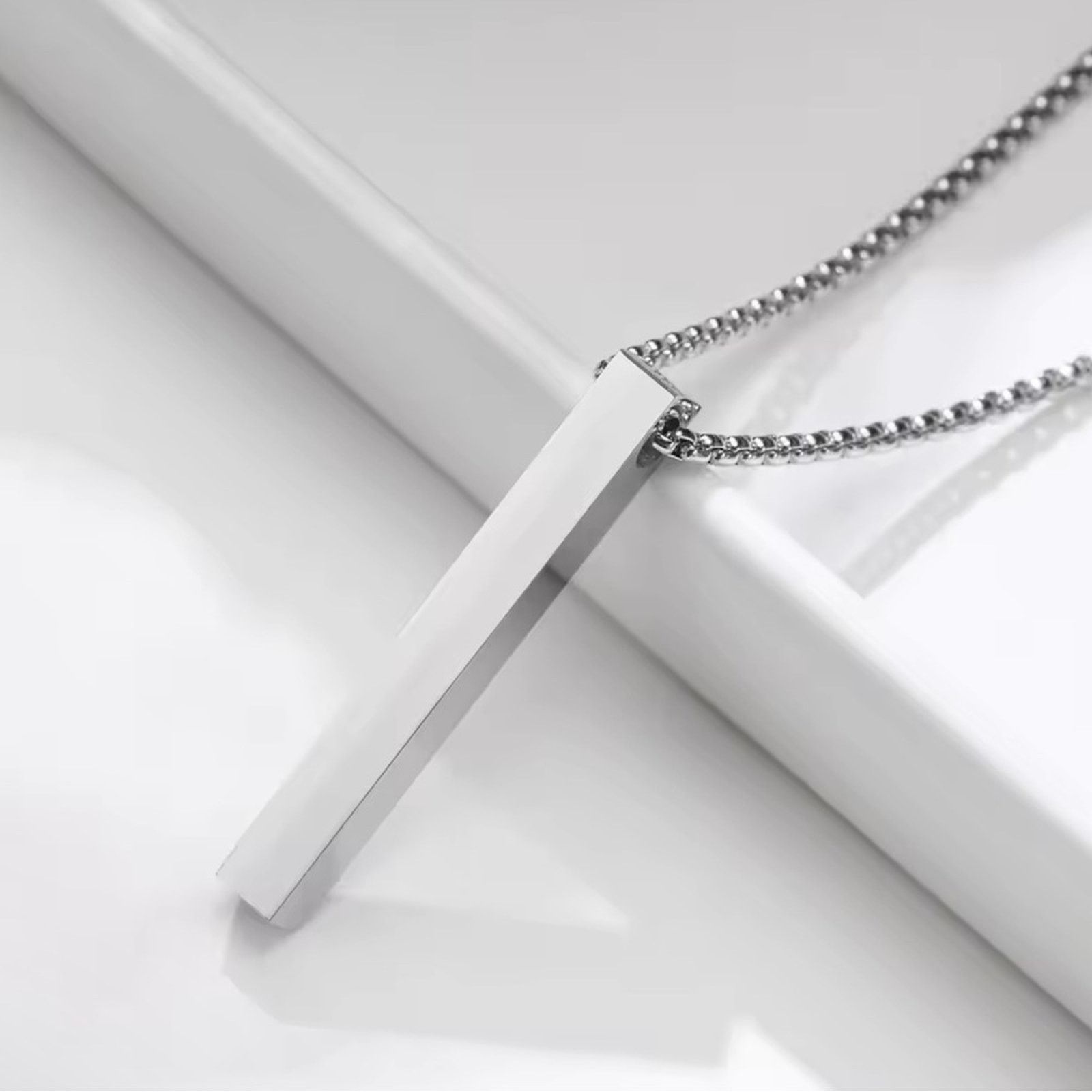 Other Men’s Stainless Steel Bar Chain Necklace Silver and Black Size ONE SIZE - 2 Thumbnail