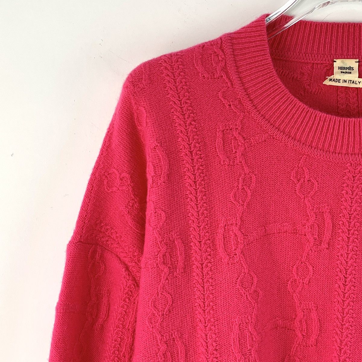 Hermes Hermes Red Horseshoe Jacquard Long Sleeve Knit Sweater K26WX Size S / US 4 / IT 40 - 3 Thumbnail