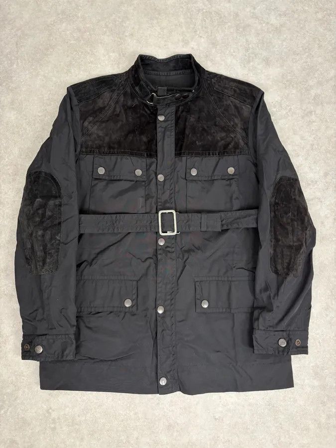 AW2004 Gucci Suede Leather Hybrid Black Parka Jacket by Tom Ford