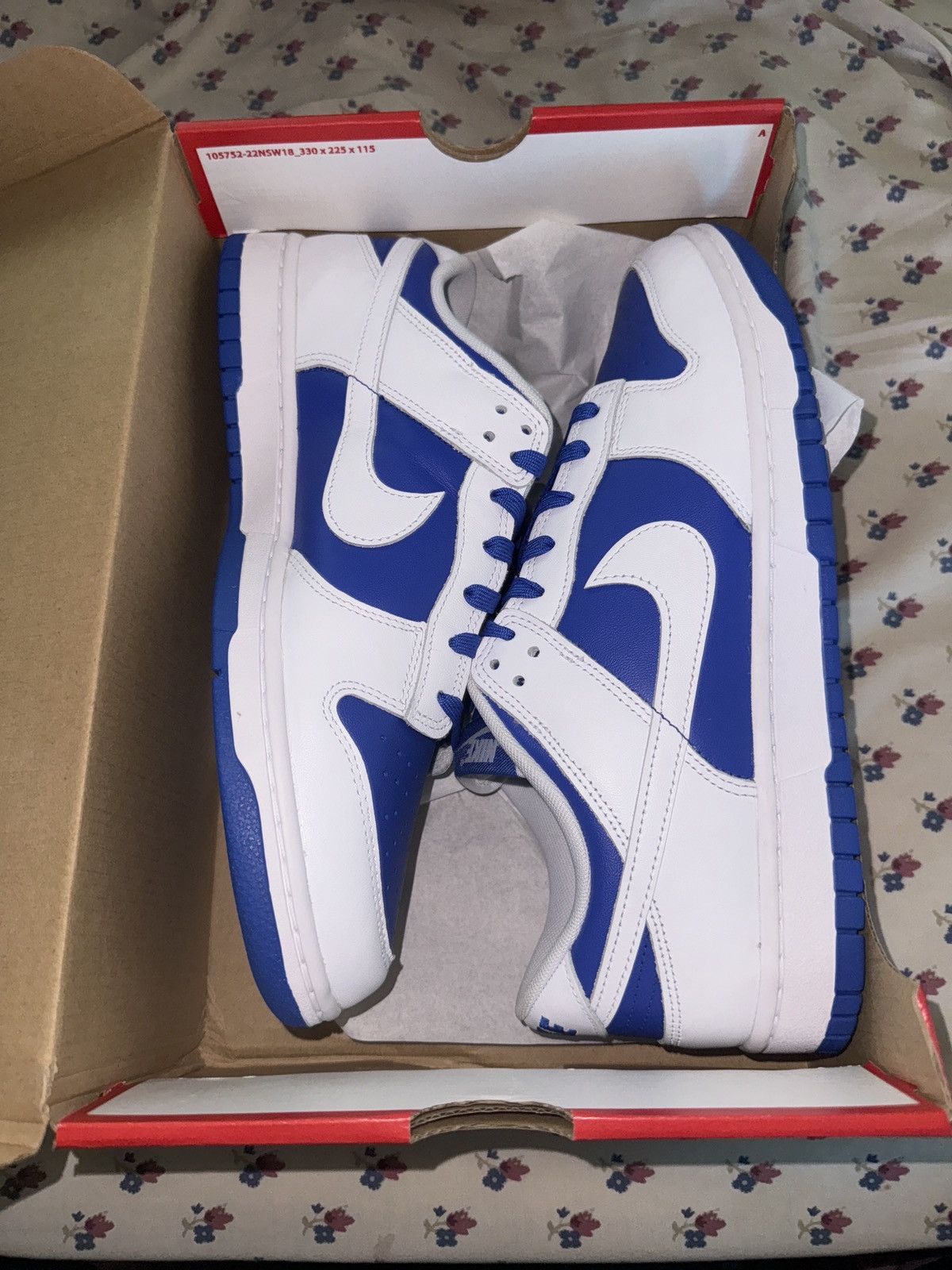 image of Nike Dunk Low "racer Blue" (11.5M) Shoes in Blue/White, Men's