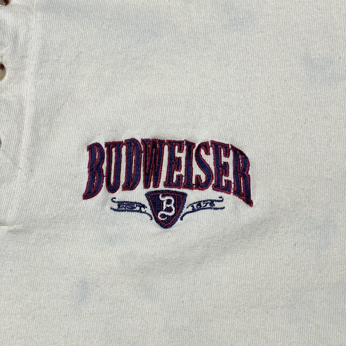 Budweiser × Vintage Budweiser Tee Shirt Henley Button Alcohol Beer Bar Promo Size US L / EU 52-54 / 3 - 4 Thumbnail