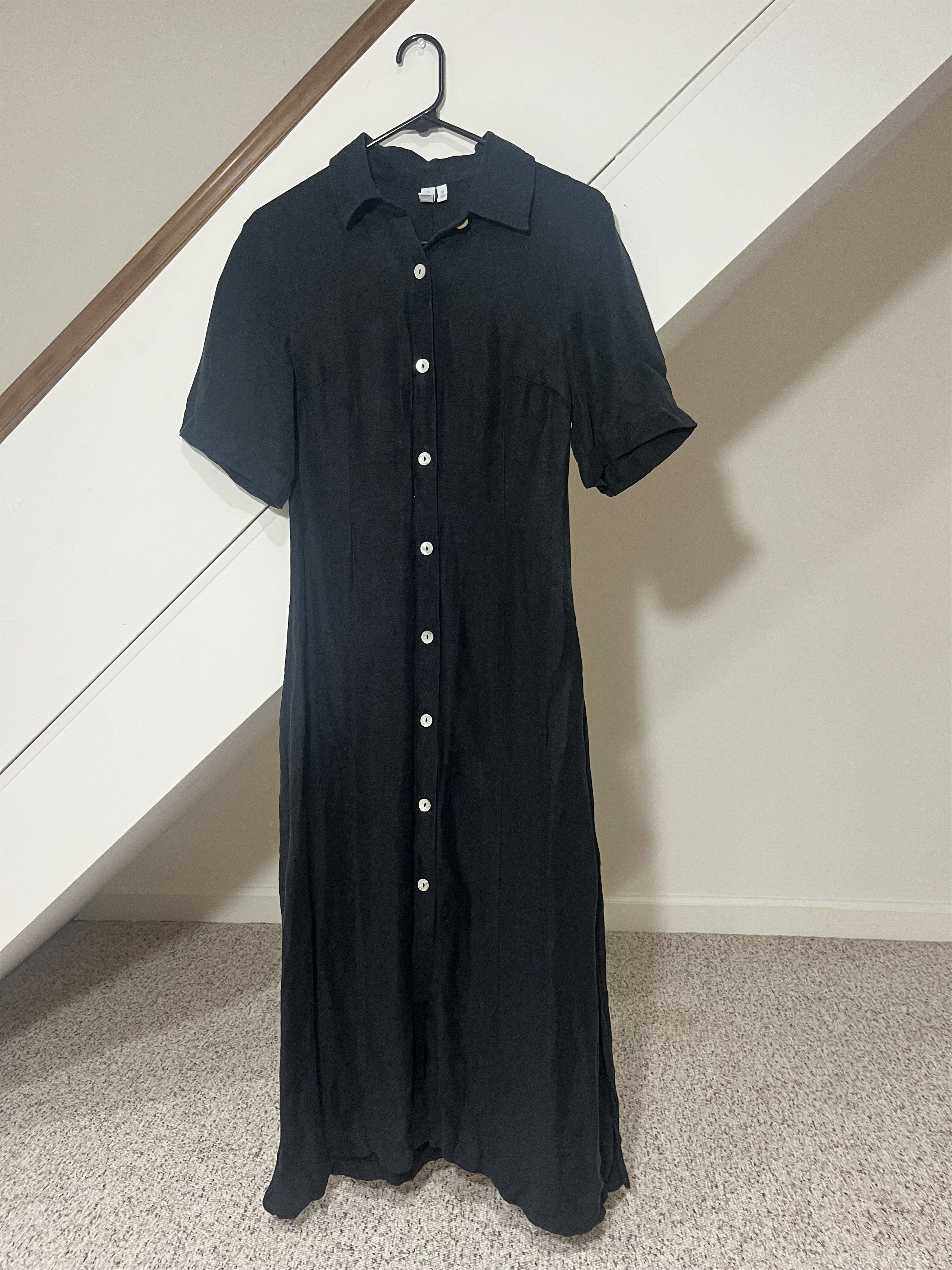 & Other Stories & Other Stories Black Linen Cupro Blend Maxi Dress Size 2 Size XS / US 0-2 / IT 36-38 - 1 Thumbnail