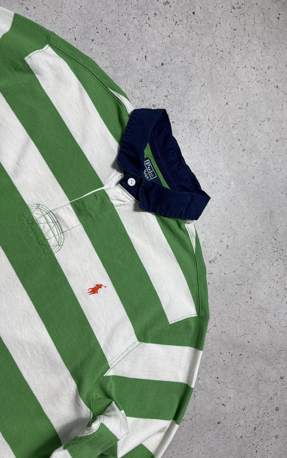 Polo Ralph Lauren Polo Ralph Lauren Striped Rugby Sweatshirt Vintage Size XXL Size US XXL / EU 58 / 5 - 4 Thumbnail