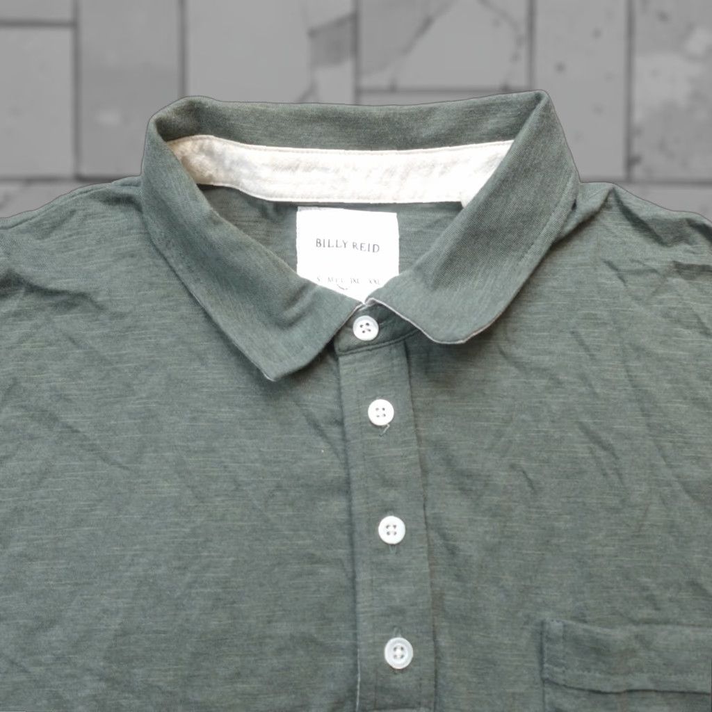 Billy Reid Billy Reid Polo Shirt L Green Solid Made in Peru Polo Men Green Size US L / EU 52-54 / 3 - 1 Thumbnail