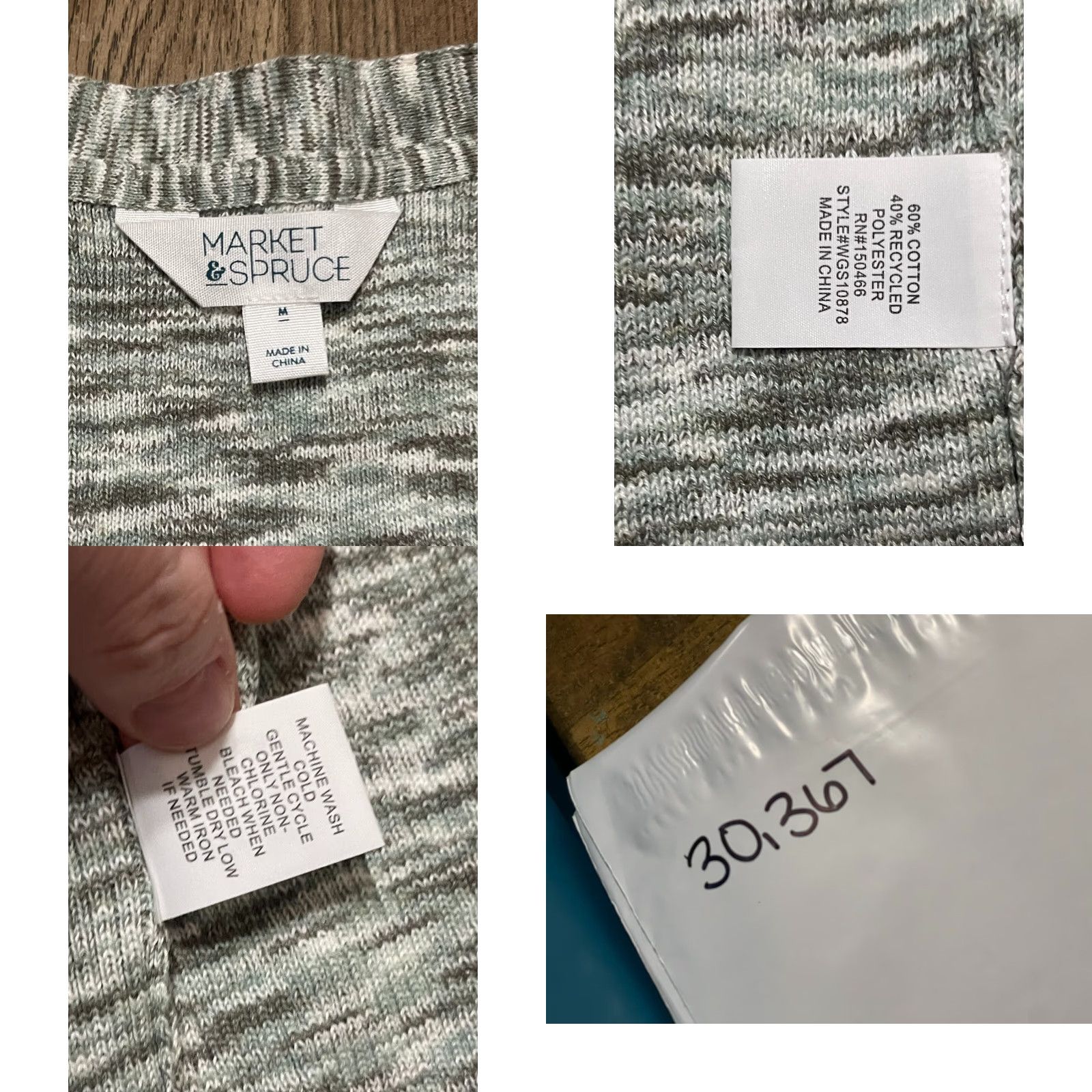 Market Market & Spruce Sweater Womens Medium Gray Buttons Cardigan Long Sleeve Size M / US 6-8 / IT 42-44 - 8 Thumbnail