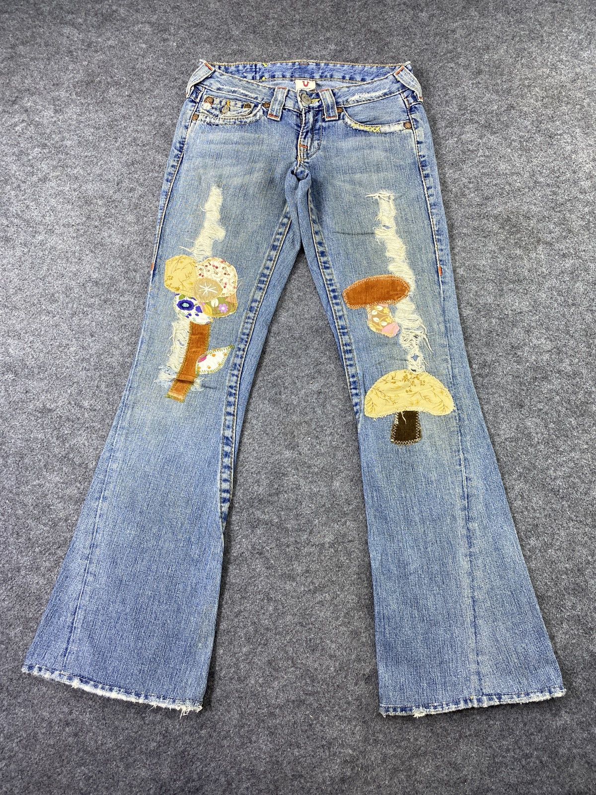 If Six Was Nine × Jean × True Religion True Relegion Distressed patchwork flare jeans - J1113 Size US 28 / EU 44 - 2 Thumbnail