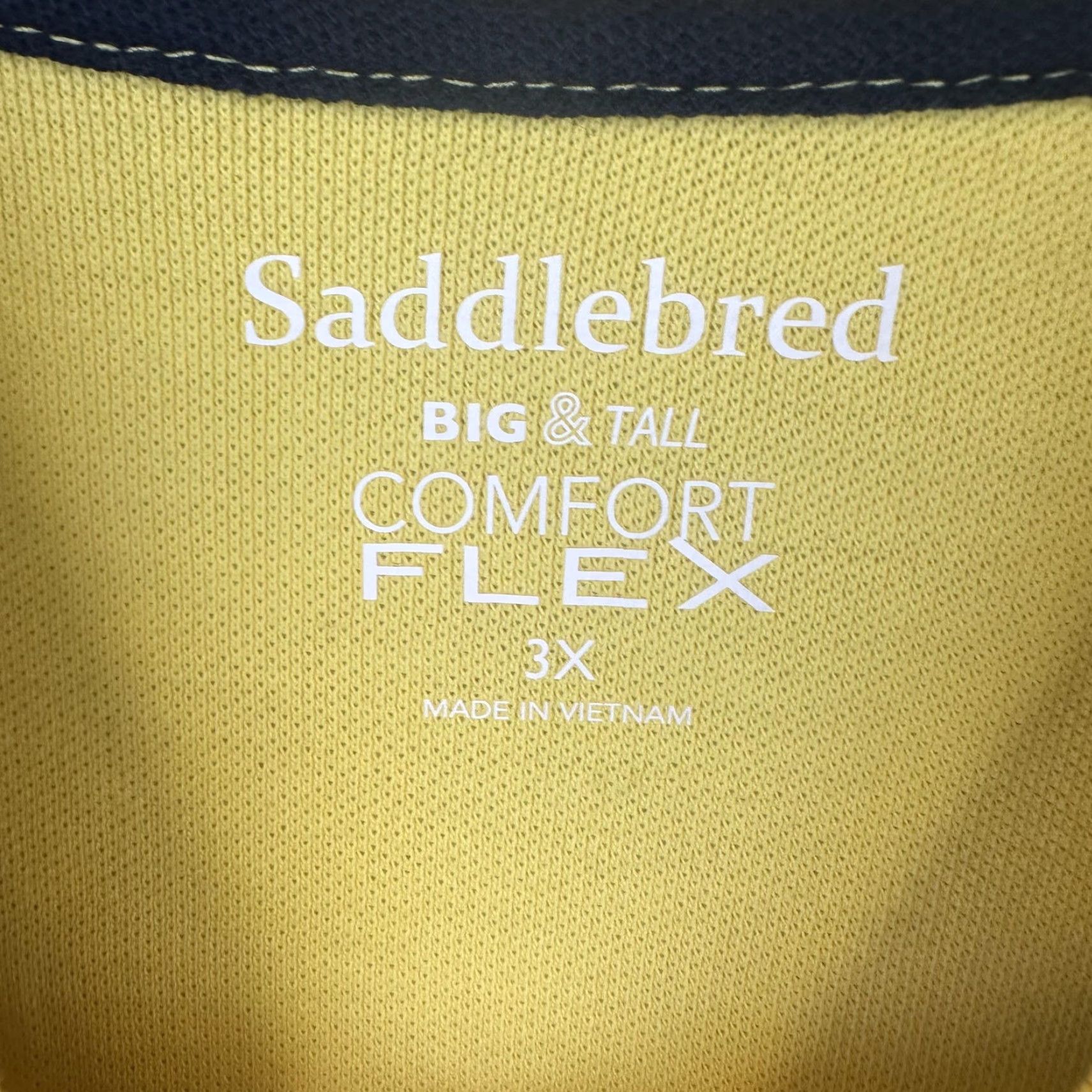 Vintage Saddlebred Polo Shirt Mens 3XL Yellow Big & Tall Comfort Flex UPF 15 Stretch Shirt Mens Size US XXL / EU 58 / 5 - 4 Thumbnail