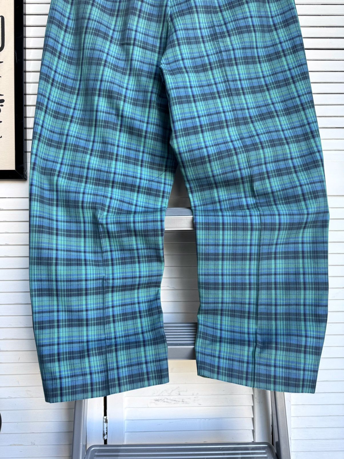 Adidas Vintage Adidas Western Germany Tartan Plaid Pleated Pants Size US 33 - 10 Thumbnail