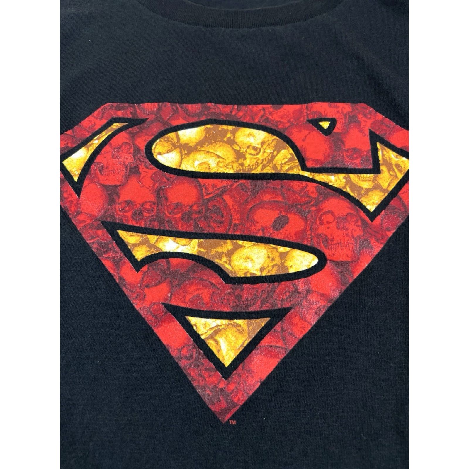 Vintage VINTAGE Warner Bros. Superman DC Comics Skull Logo Black T Shirt Size Large Man of Steel Short Sleeve Graphic Tee Mens Size US L / EU 52-54 / 3 - 7 Thumbnail