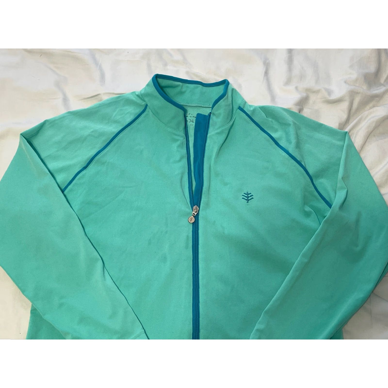 Vintage Coolibar Full Zip Lightweight Jacket Women XL Green Long Sleeve Outdoor UPF 50+ Jacket Size XL / US 12-14 / IT 48-50 - 2 Thumbnail