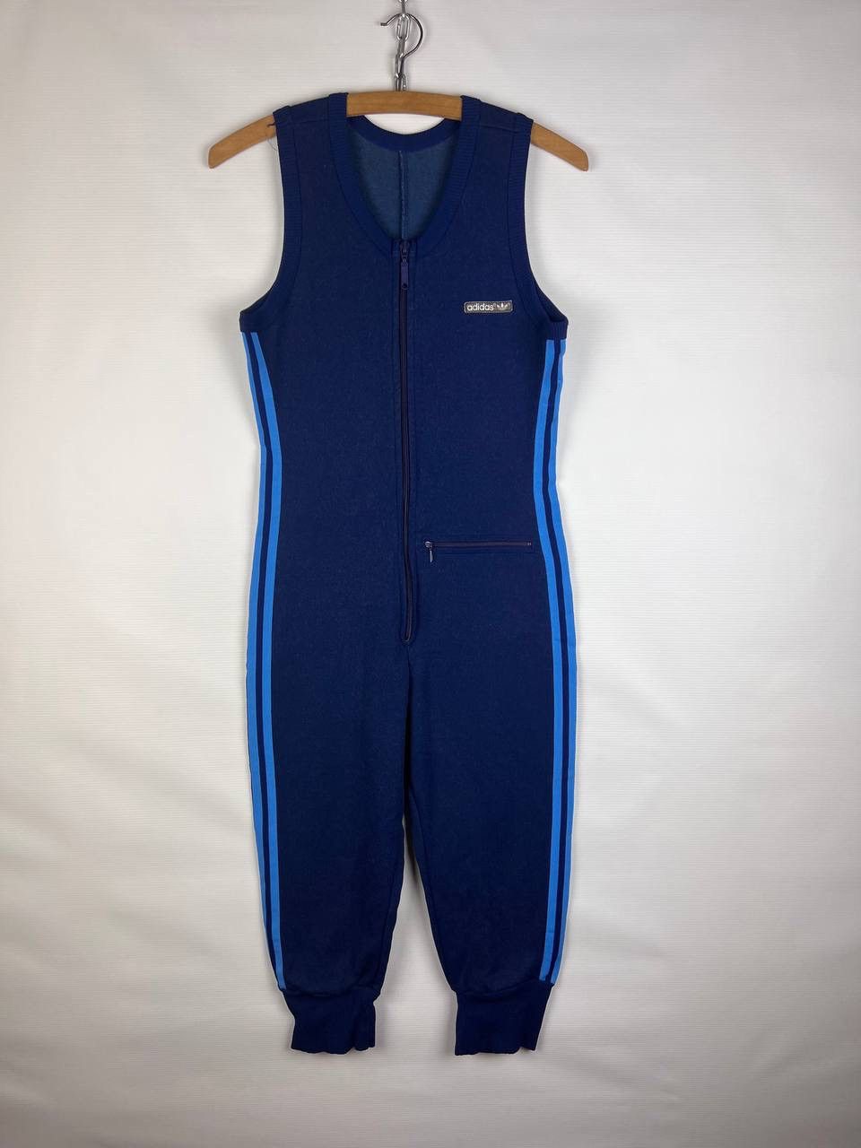 Adidas Vintage 70s Adidas Overall Suit Size 38 BlueZip Size US 38 / EU 54 - 1 Thumbnail