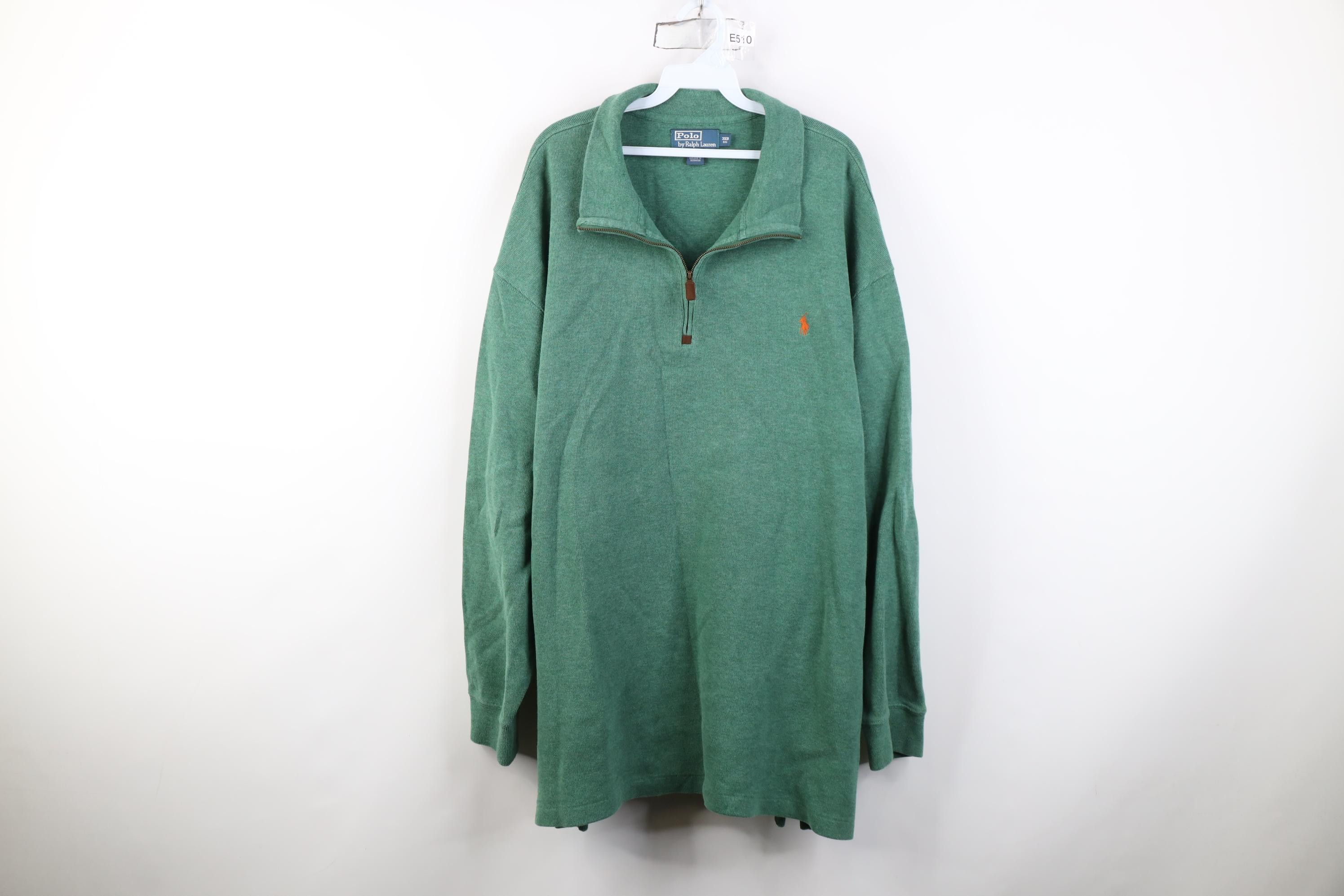 Polo Ralph Lauren Vintage 90s Ralph Lauren Knit 1/4 Zip Pullover Sweater Green Size US XXL / EU 58 / 5 - 1 Thumbnail
