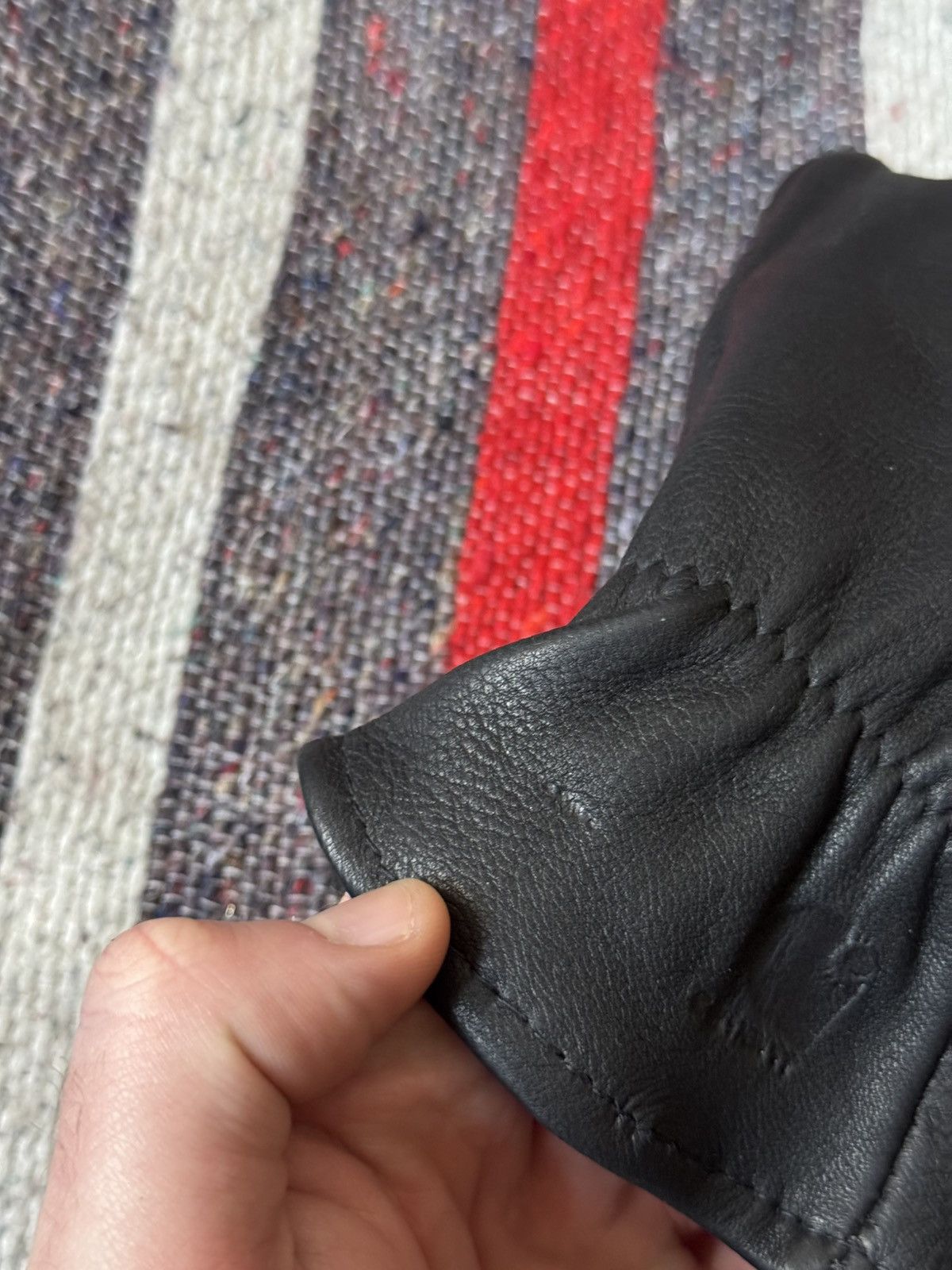 Carhartt Vintage 90’s Carhartt Black Genuine Deerskin Leather Gloves Size ONE SIZE - 6 Thumbnail