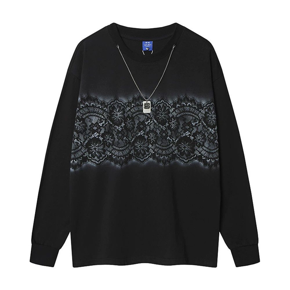 Vintage American retro men's flower print chain long-sleeved T-shirt Size US M / EU 48-50 / 2 - 1 Thumbnail