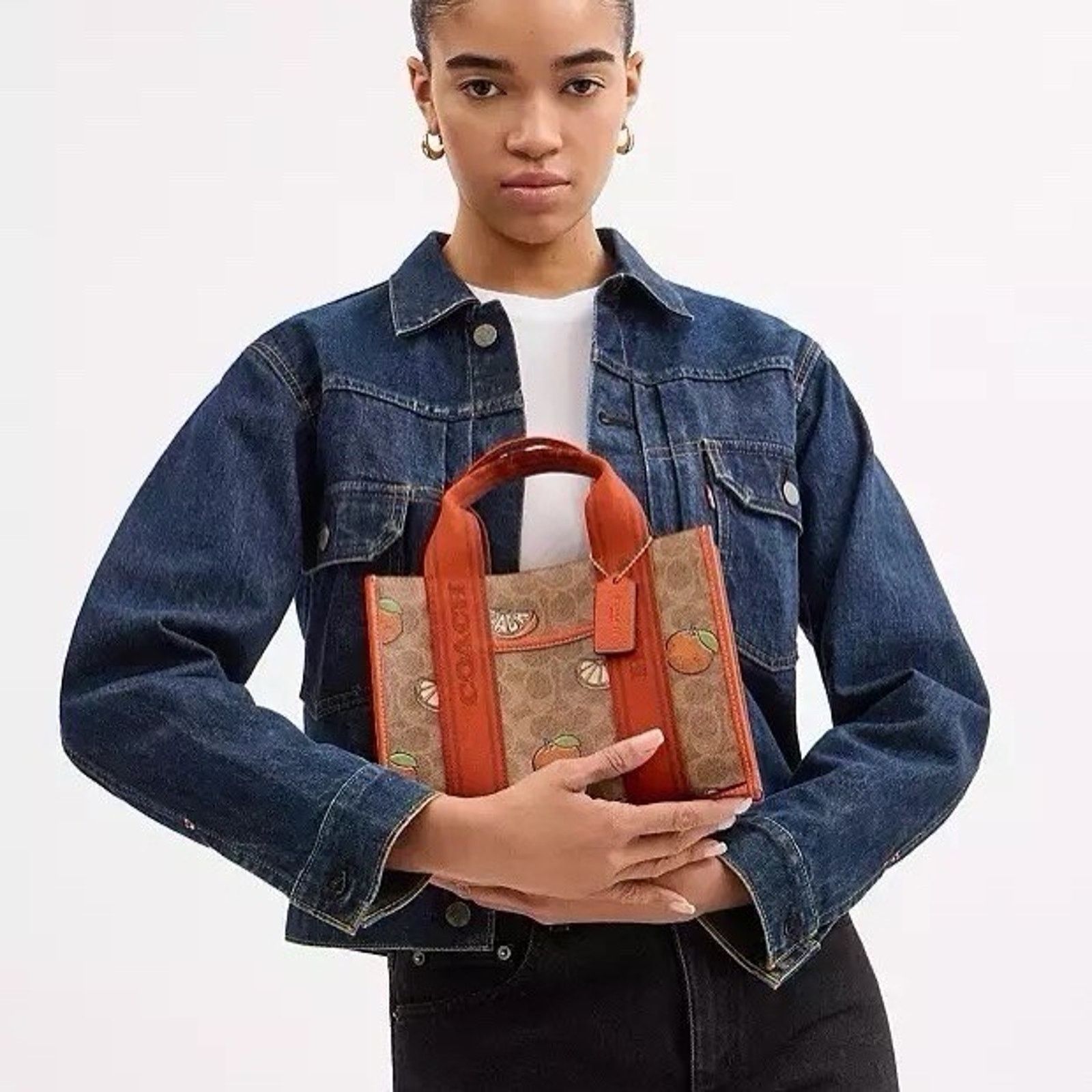 Coach NWT COACH Smith Tote Bag 24 Signature Orange Print CAR81 Size ONE SIZE - 6 Thumbnail