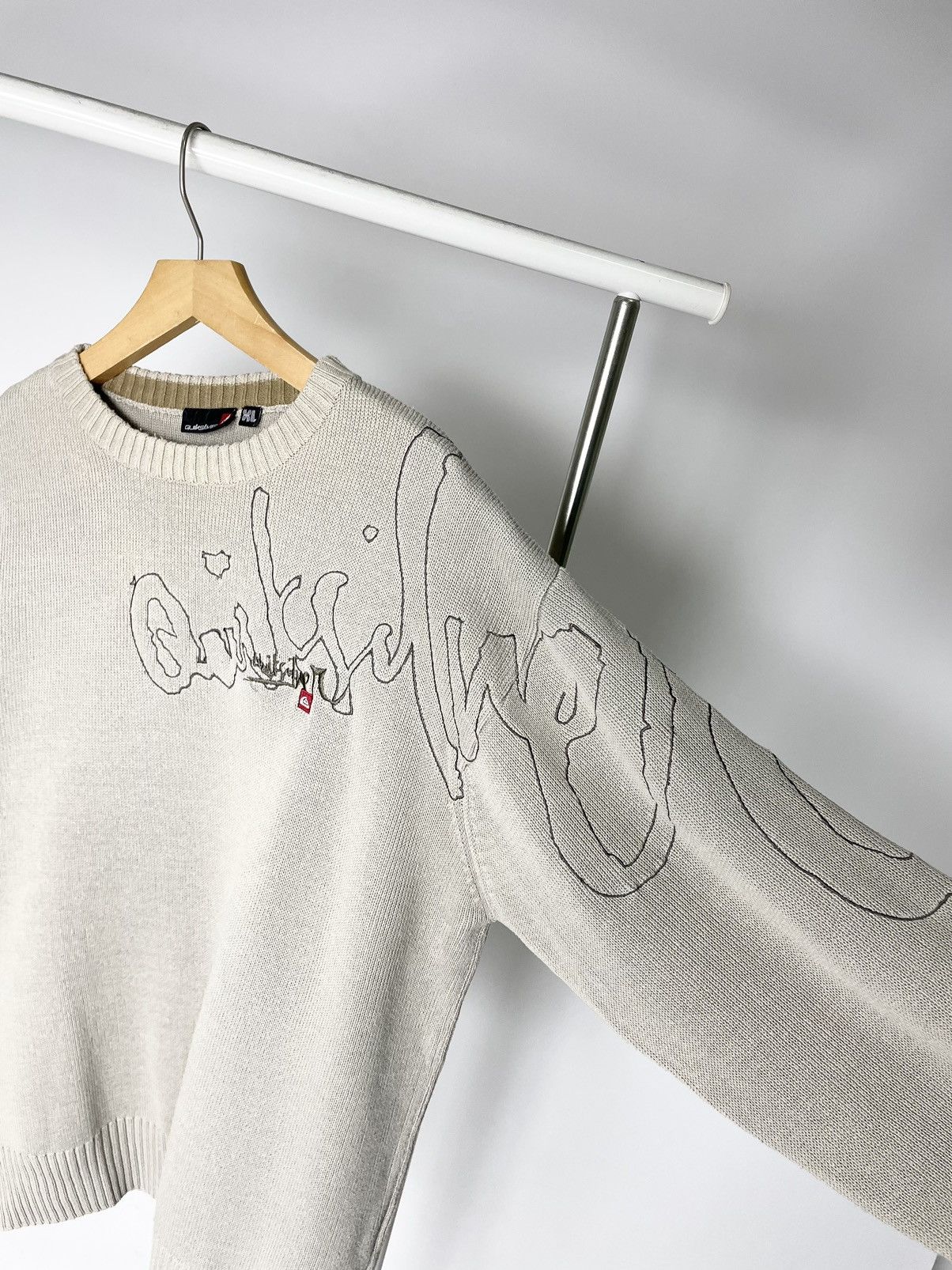 Quiksilver Quiksilver Vintage Beige Surfer Knit Sweater Pullover Y2K Size US XL / EU 56 / 4 - 2 Thumbnail