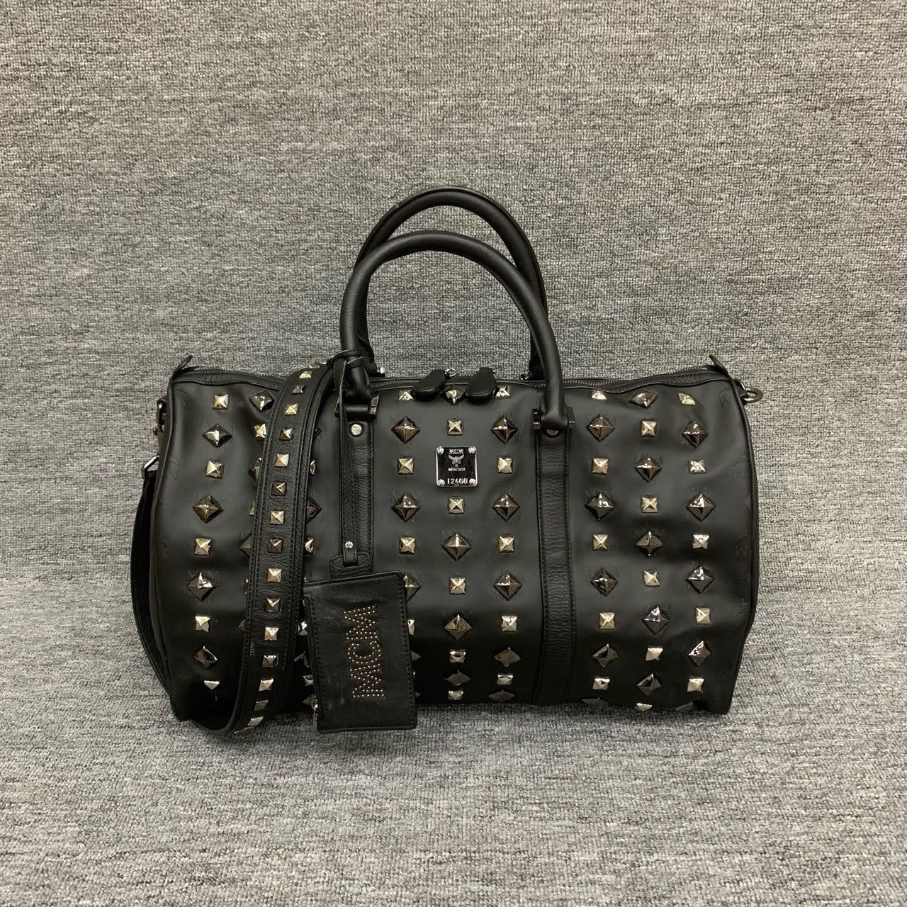MCM MCM Black Studded Logo Travel Bag Size ONE SIZE - 1 Thumbnail