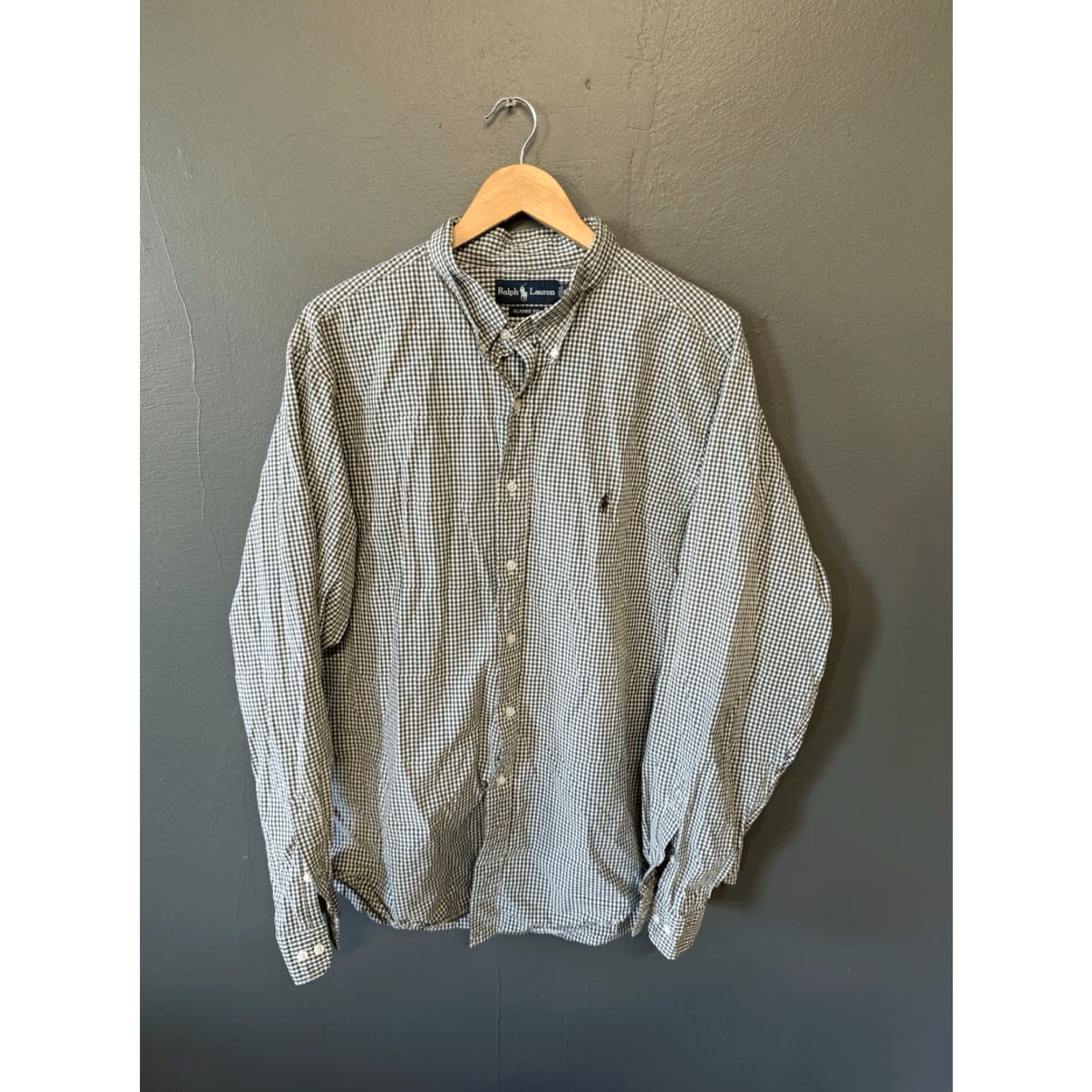 Polo Ralph Lauren VINTAGE Polo Ralph Lauren Mens Black Long Sleeve Checkered Button Up Shirt 2XL Size US XXL / EU 58 / 5 - 2 Thumbnail