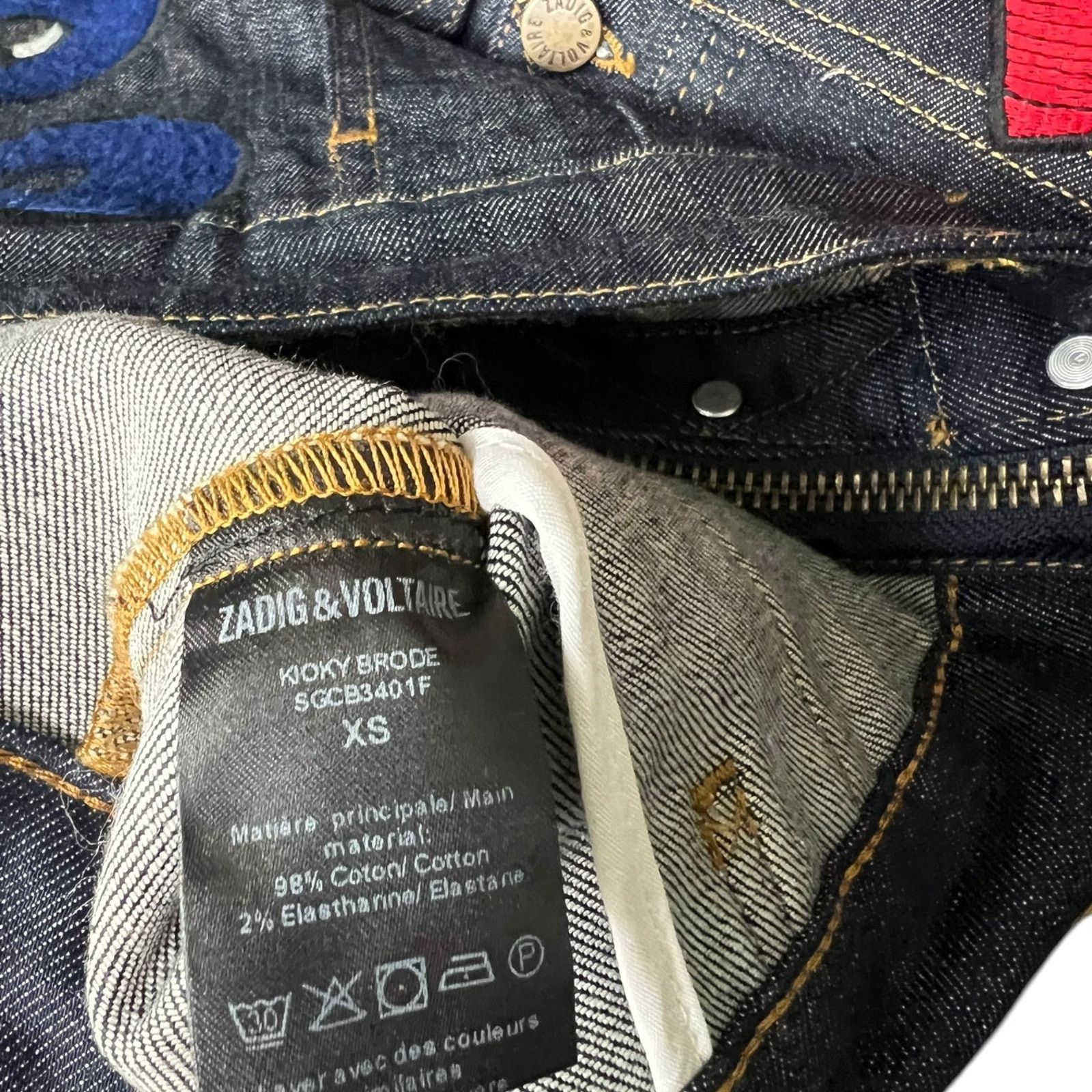 Zadig & Voltaire Zadig & Voltaire Women's XS Heart Snake Patch Denim Jacket Size XS / US 0-2 / IT 36-38 - 15 Thumbnail